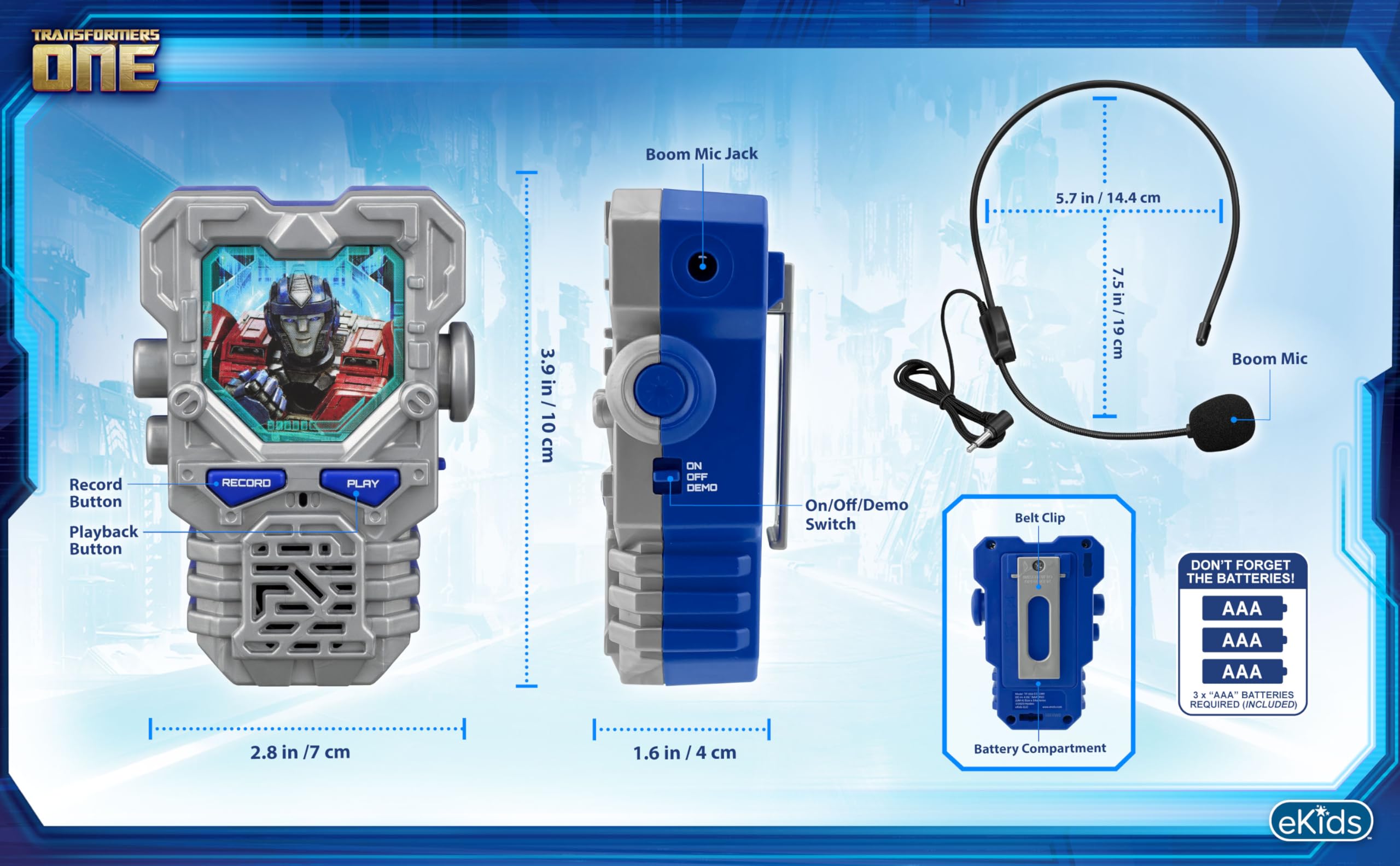 eKids Transformers Toy Voice Changer for Kids with Sound Effects, Designed for Fans of Transformers Toys, Great Gifts for Kids