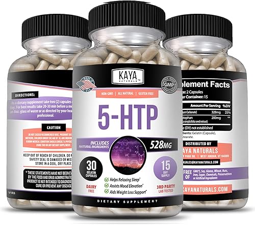 Miniatura 7 de Kaya Naturals - 5-HTP incluye ingredientes naturales para el estado de ánimo positivo y el bienestar, refuerzo del estado de ánimo y apoyo para