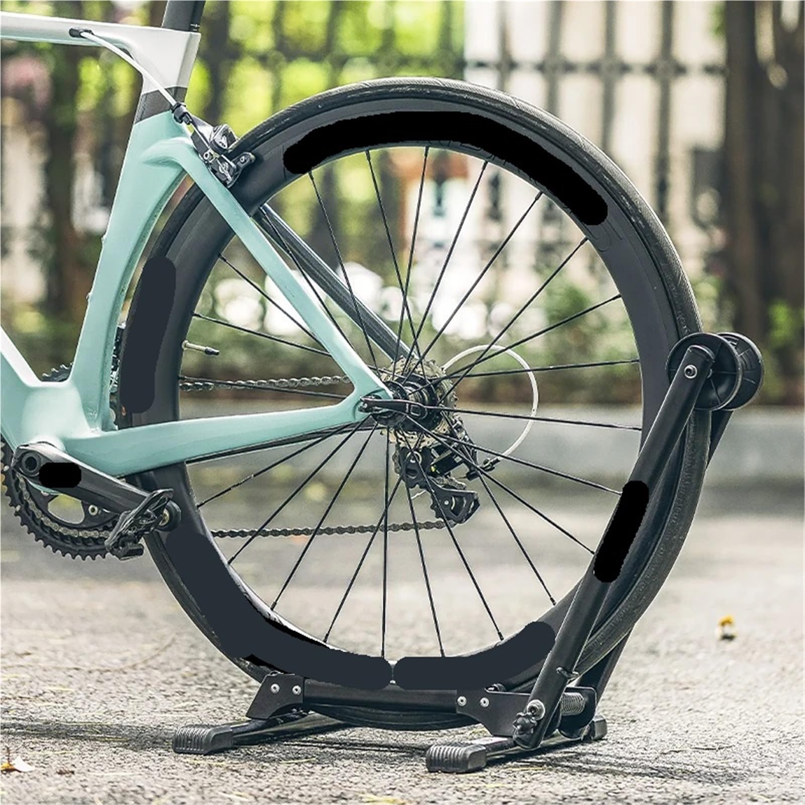 Fahrradwartungsständer Fahrradparkständer Faltbarer Indoor-Boden-Displayständer Rennrad Kick Stander Radfahren Reparatur Unterstützung Halter Rack(Color2)