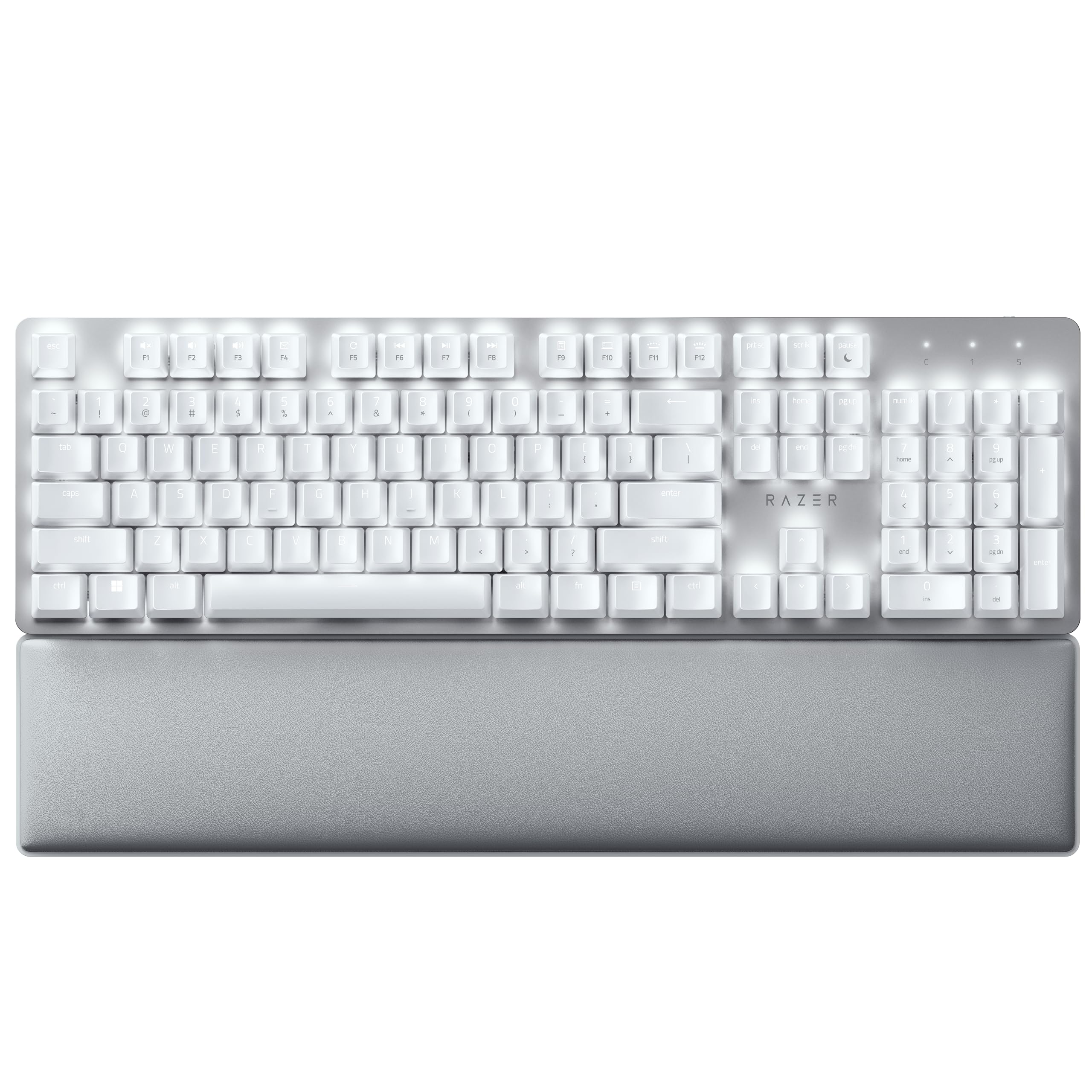 Razer Pro Type Ultra - Kabellose Mechanische Tastatur für Maximale Produktivität (Gelbe geräuschlose Lineare Schalter, Multi-Device-Dongle, Bluetooth) QWERTY US-Layout | Weiß