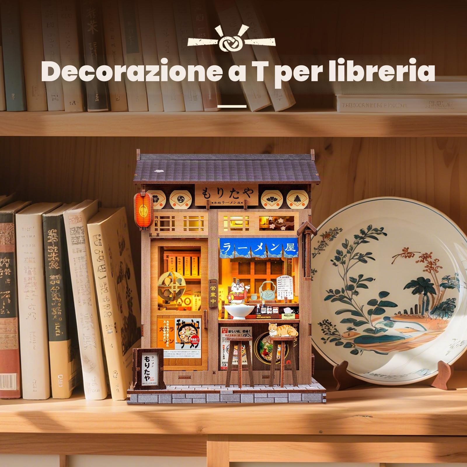 Fsolis Book Nook Kit – Casa delle bambole modello per ragazzi a partire dai 14 anni – Espositore decorativo per libreria e decorazione per la casa | Regalo creativo per giovani hobbisti (Morita-Ya)