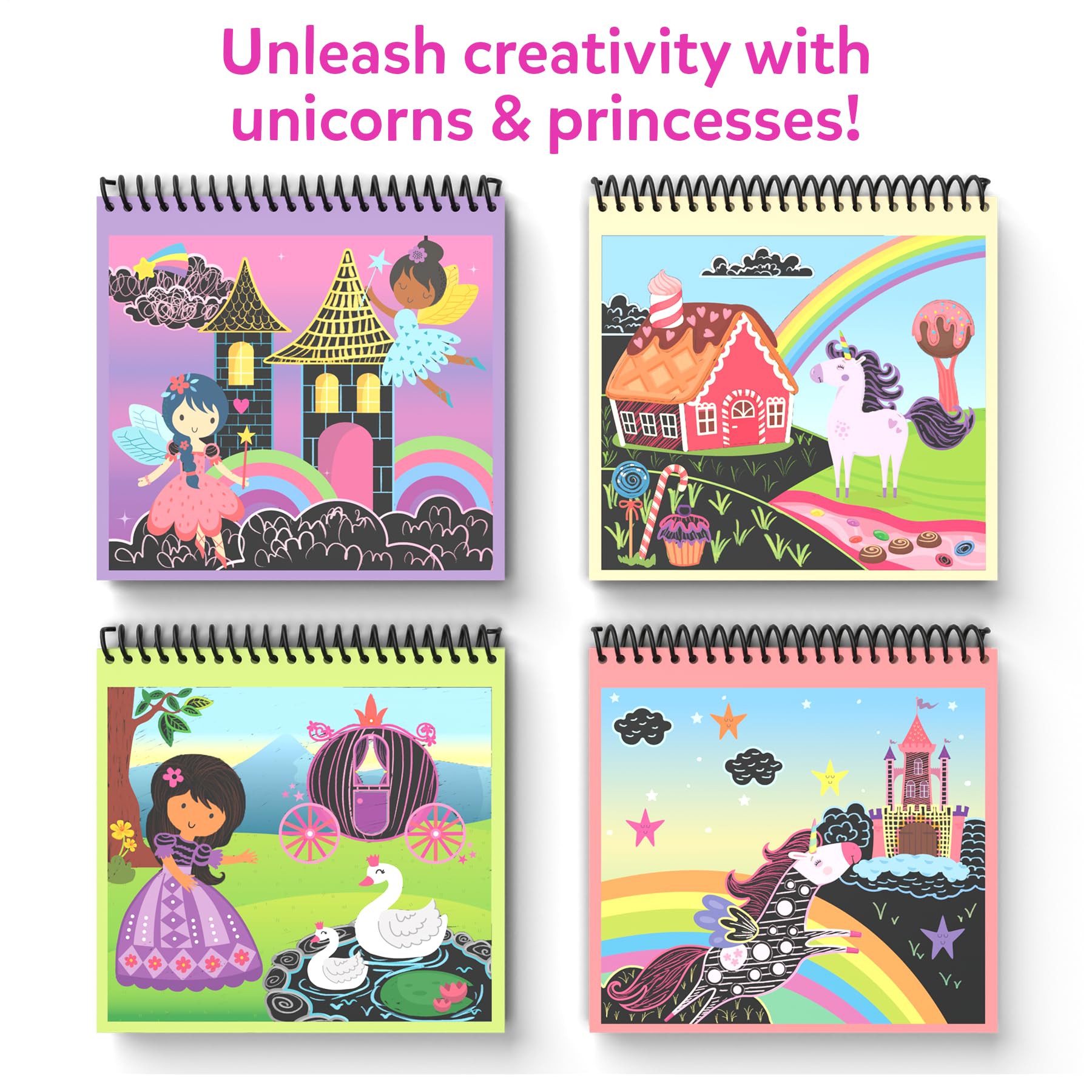 Skillmatics Unicorn Scratch Art Book - Sticker Fun! -7