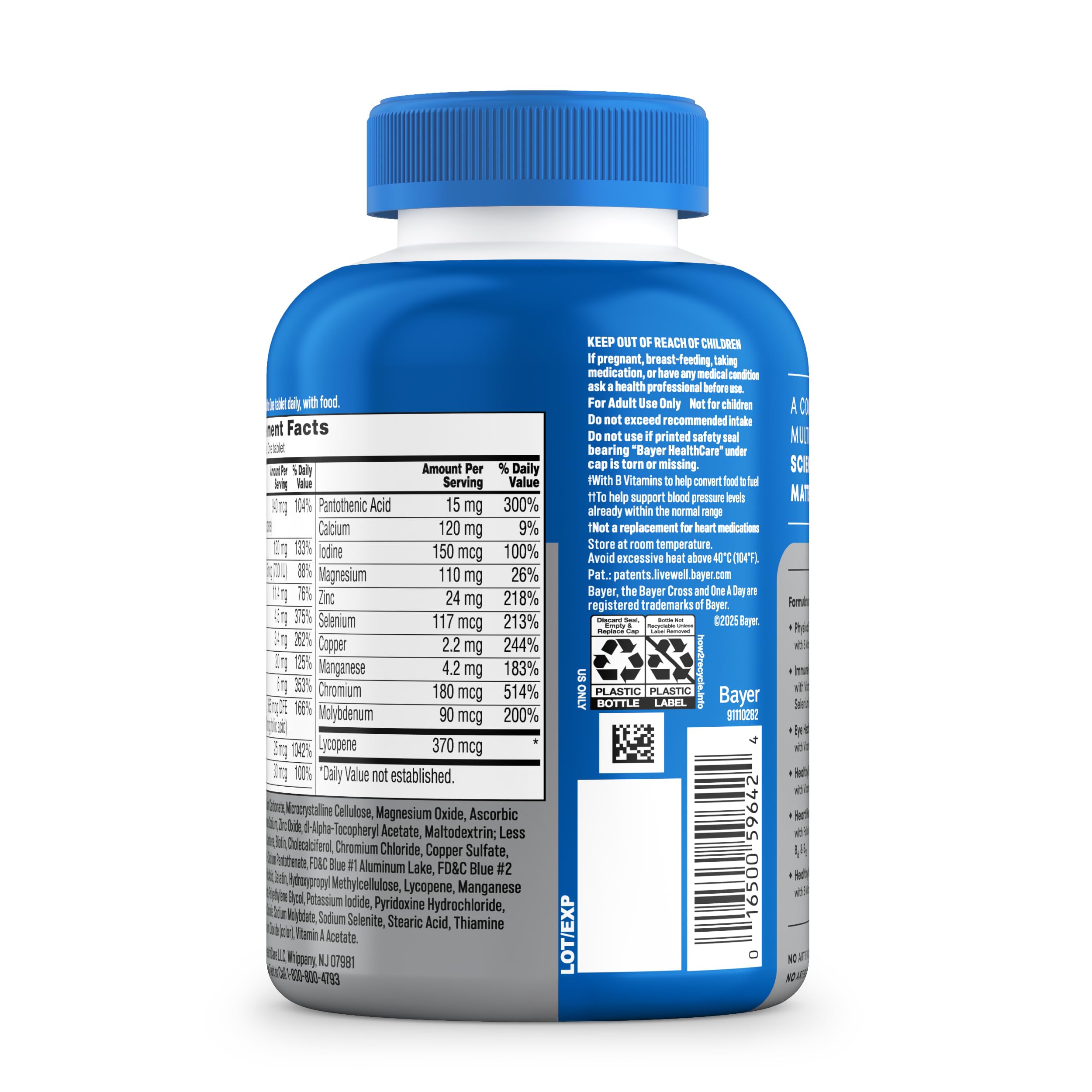 One A Day Men’s 50+ Healthy Advantage Multivitamin, Multivitamin for Men with Vitamins A, C, E, B6, B12, Calcium and Vitamin D, Tablet, 200 Count (Pack of 1) — Amazon image 8