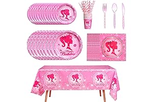 Decoraciones Para Cumpleaños De Barbie Kit De Vajilla para Fiestas Para 20 Invitados