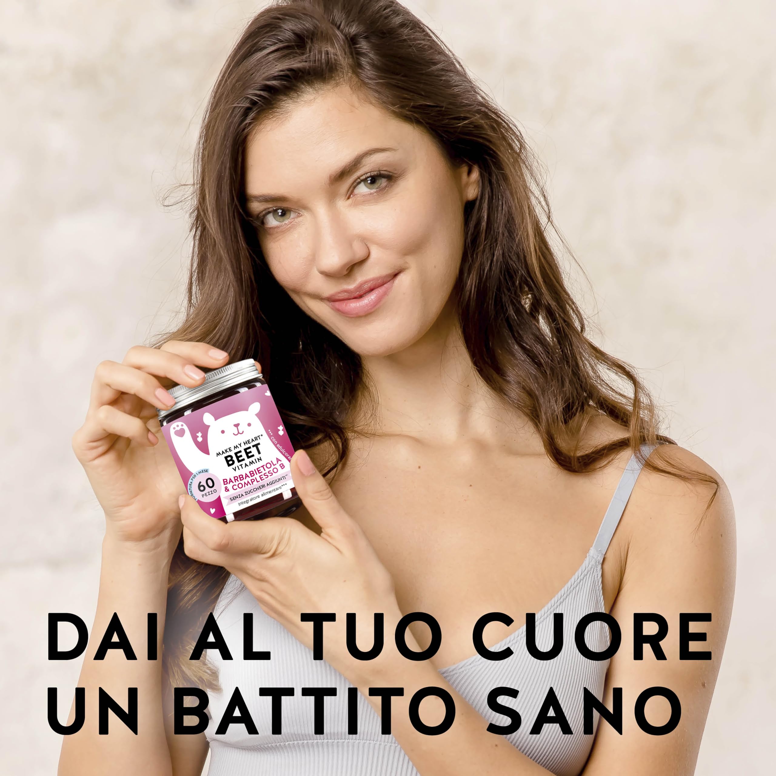 Orsetti gommosi alla barbabietola - energia e salute del cuore - Con 200 mg di estratto di barbabietola - Vitamine B12, B3, B1 e Q10-60 pezzi - Vegan - Senza zucchero - Bears with Benefits
