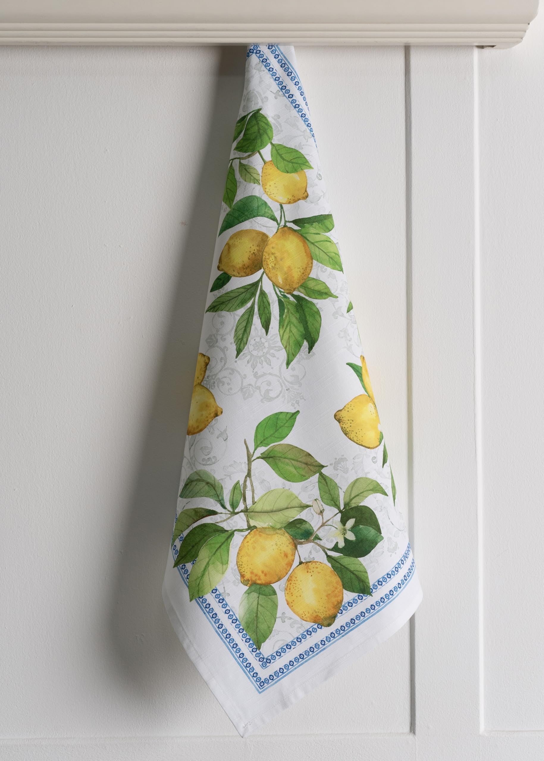 Maison d'Hermine Küchenhandtücher, 3er-Set, 100% Baumwolle, 70 x 50 cm, wiederverwendbar, saugfähig, mit Aufhängeschlaufe, ideal für Küche und Esszimmer,Frühjahr Sommer - Cedrat