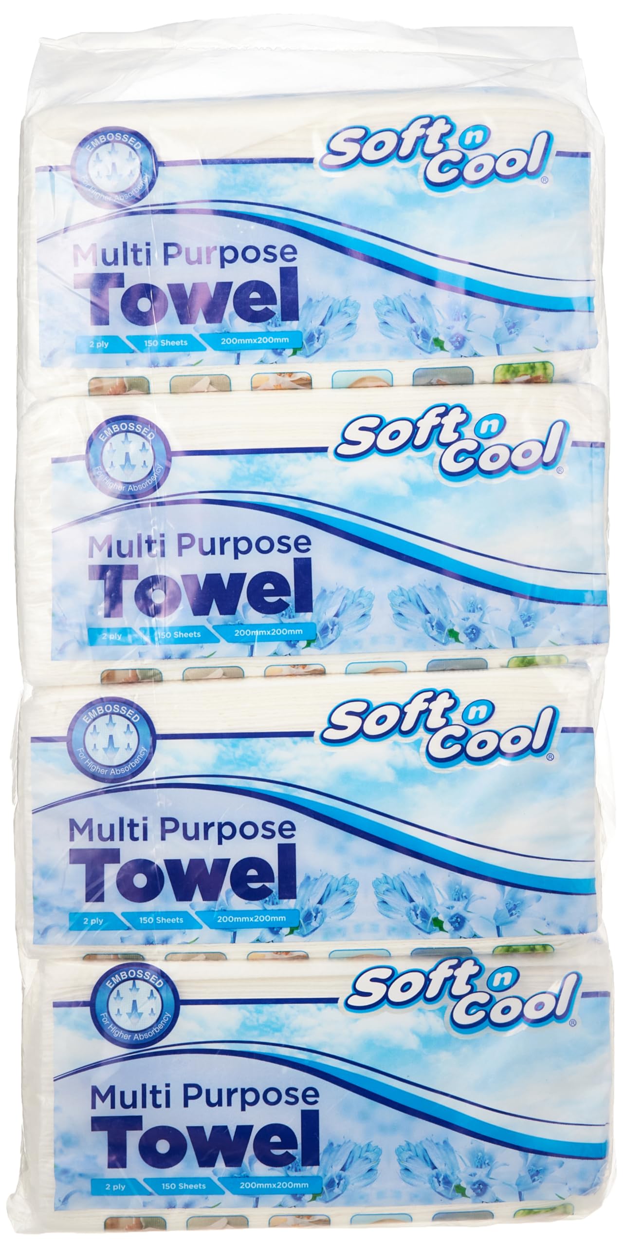 Multi-Purpose Towels, 150-Sheets | Disposable Absorbent Cleaning Wipes