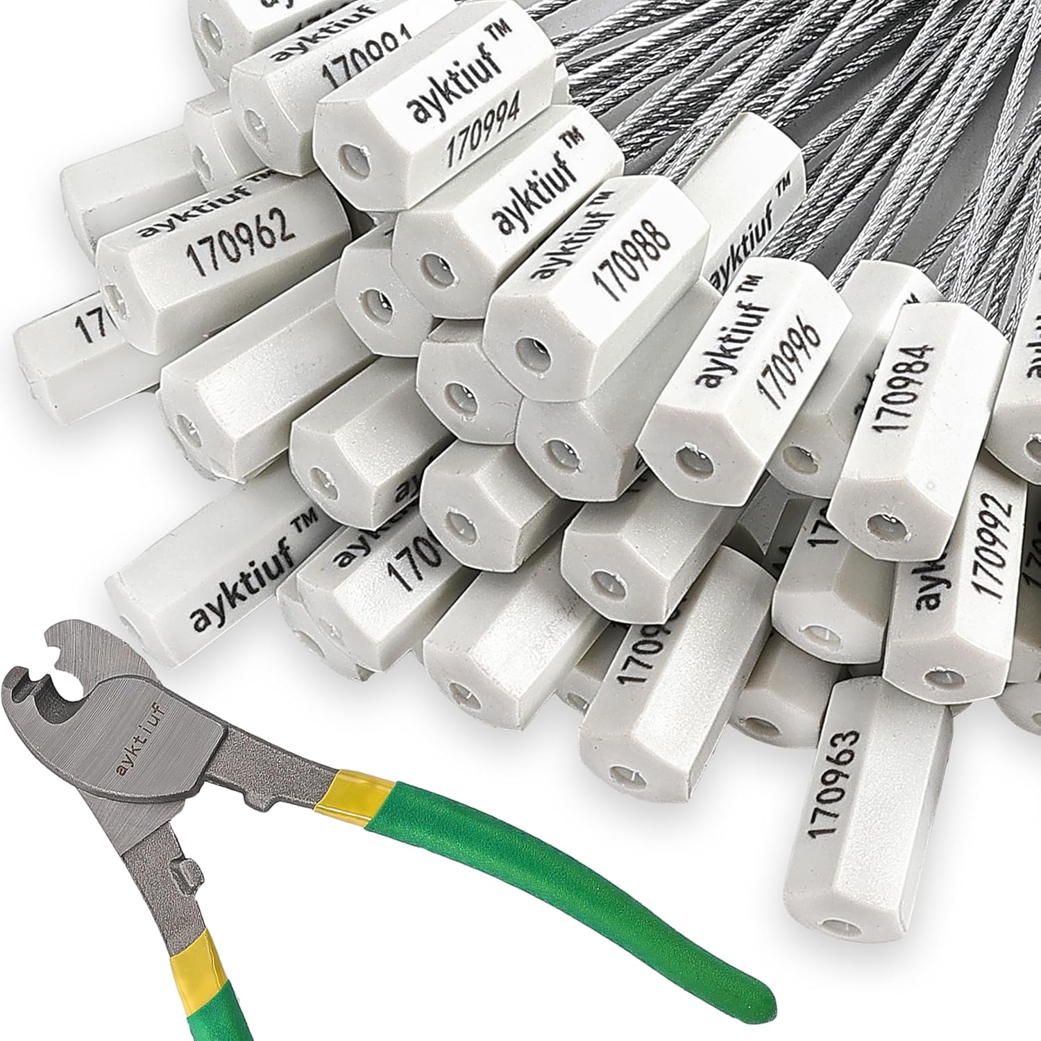 Security cable seals, 120 pack, metal tags for cargo