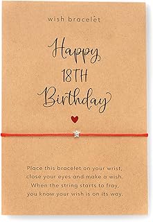 Wish Bracelet Happy 18th Birthday,Star Bracelet, Birthday Card, Friendship Bracelet, Gift for Her, Best Friends Card, Women Bracelet, Red Bracelet, Men Bracelet, Black Bracelet