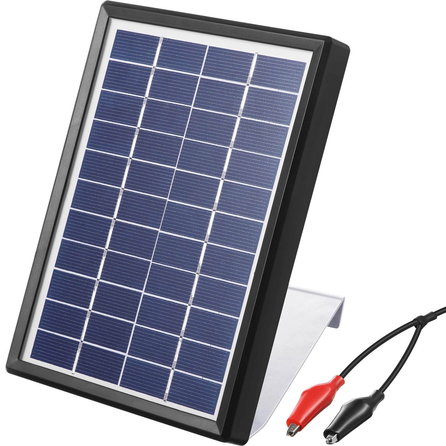 Sumind Solar Panel Charger for Feeder, 3.5W Panel Waterproof Solar Panel Battery Charger with Metal Mounting Bracket (6V)