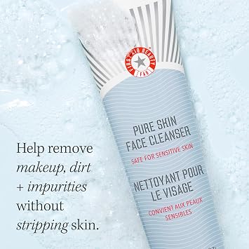 First Aid Beauty Sensitive Skin Starter Set – 3 Safe Products: Facial Radiance Exfoliating Pads, Pure Skin Face Cleanser & Ultra Repair Cream Moisturiser