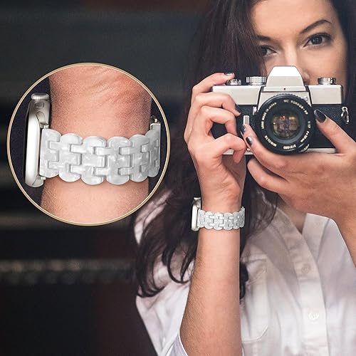 Miniatura 5 de Vamyzji Compatible con Apple Watch Band de 1.614 in, 1.575 in, 1.496 in o 1.929 in, 1.772 in, 1.732 in, 1.654 in, correa de repuesto de resina