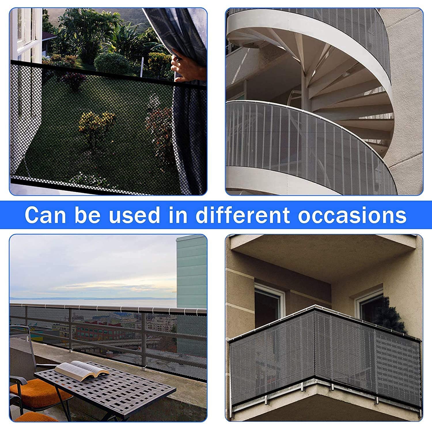 Baby Safety net for Staircase|Railing Guard for Baby Safety Balcony|Child Safety net for Balcony|Staircase Baby Safety|Stairs Guard for Kids|Child Safety Product- Pack of 4(3m by 1.1m Wide) Black - Image 6 thumbnail