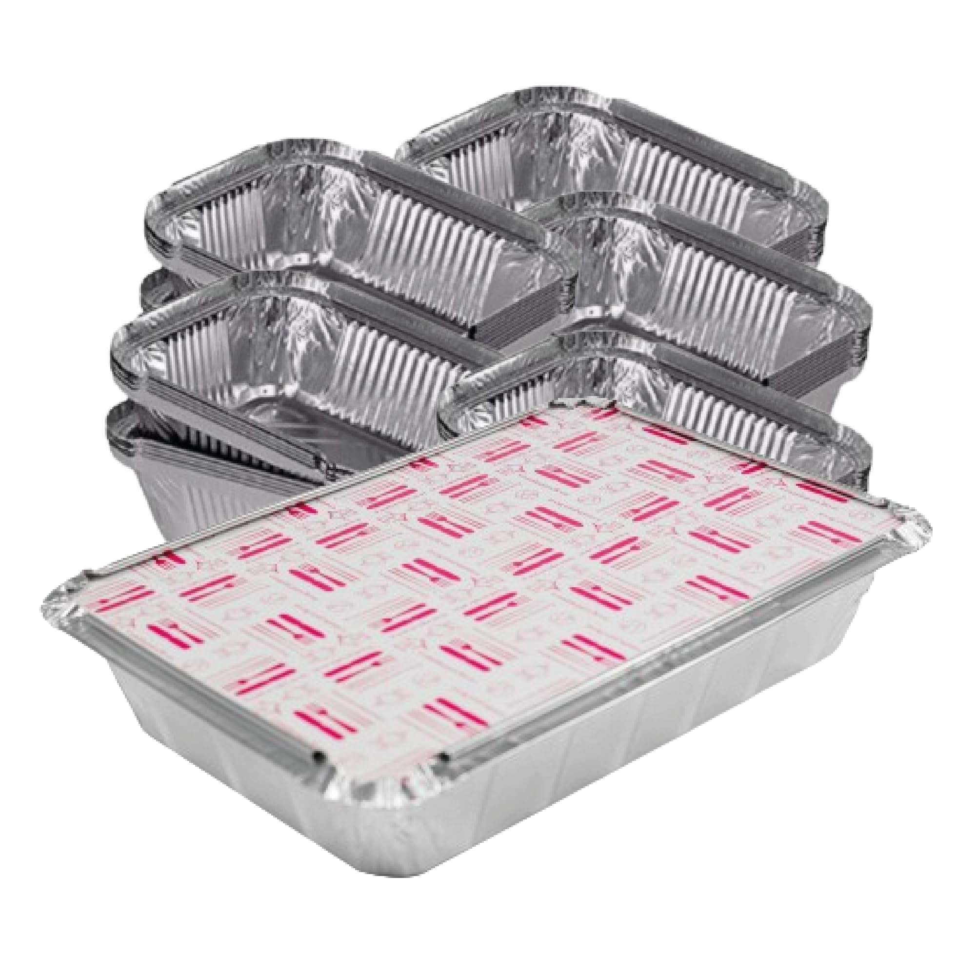 ACESA - Envases de Aluminio Desechables con Tapa – 100 bandejas de Aluminio Desechables - Bandeja para Horno - Envases aluminio desechables para alimentos - Ideales para eventos (900ml)