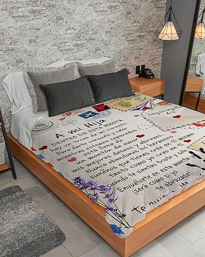 Miniatura 3 de Manta personalizada con texto en inglés To My Daughter (texto en inglés)  Manta con texto en inglés A mi hija Te Quiere Mama, regalos para hija,