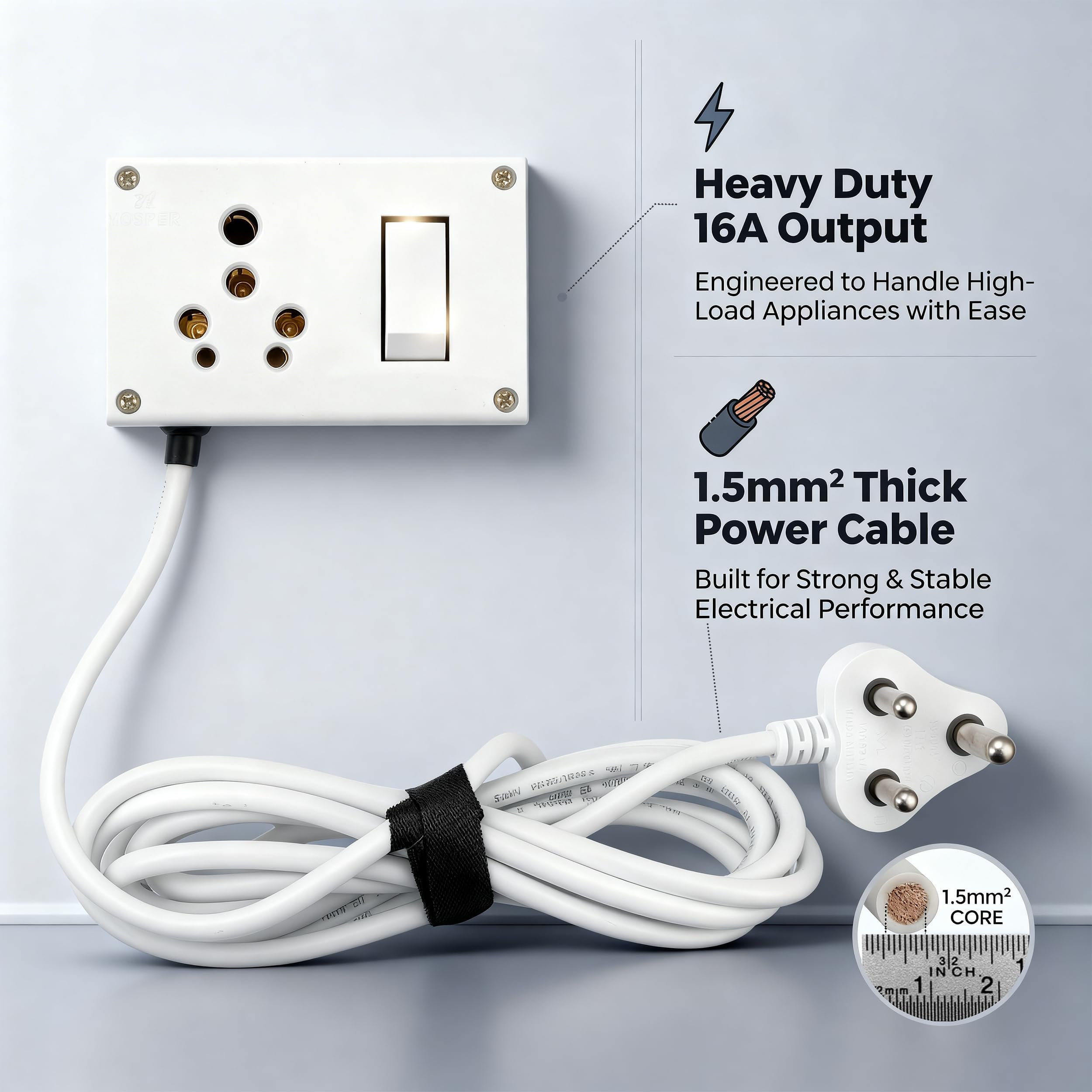 HOSPER 16A Heavy Duty Extension Board - 2500W -4 HOSPER 16A Heavy Duty Extension Board - 2500W -4
