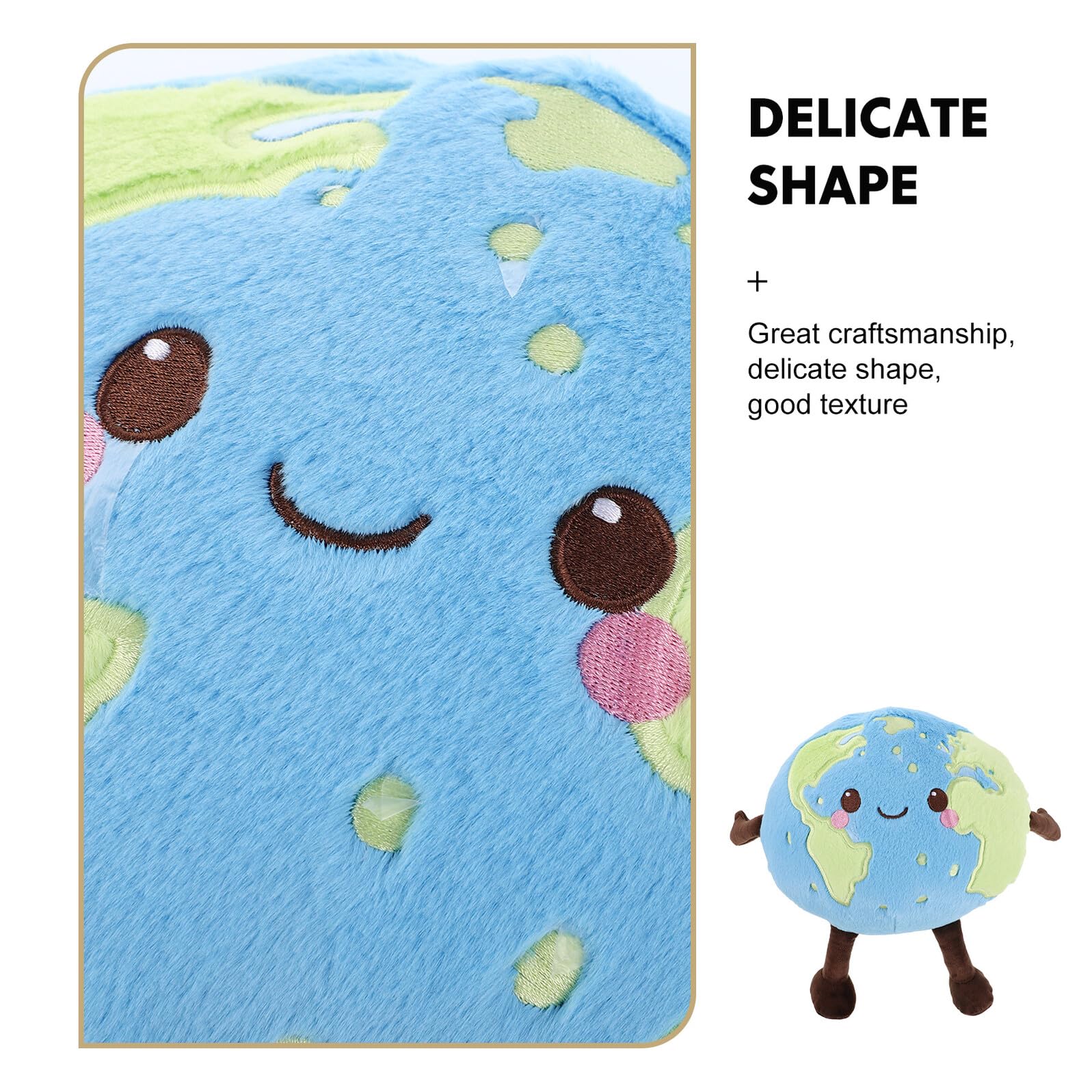 Abaodam Peluche Planète Terre Ronde en Tissu Pelucheux Doux Coussin Éducatif Scientifique pour Décoration Chambre Garçon et Filles Peluche Astronomie Spatial Anniversaire Éducatif