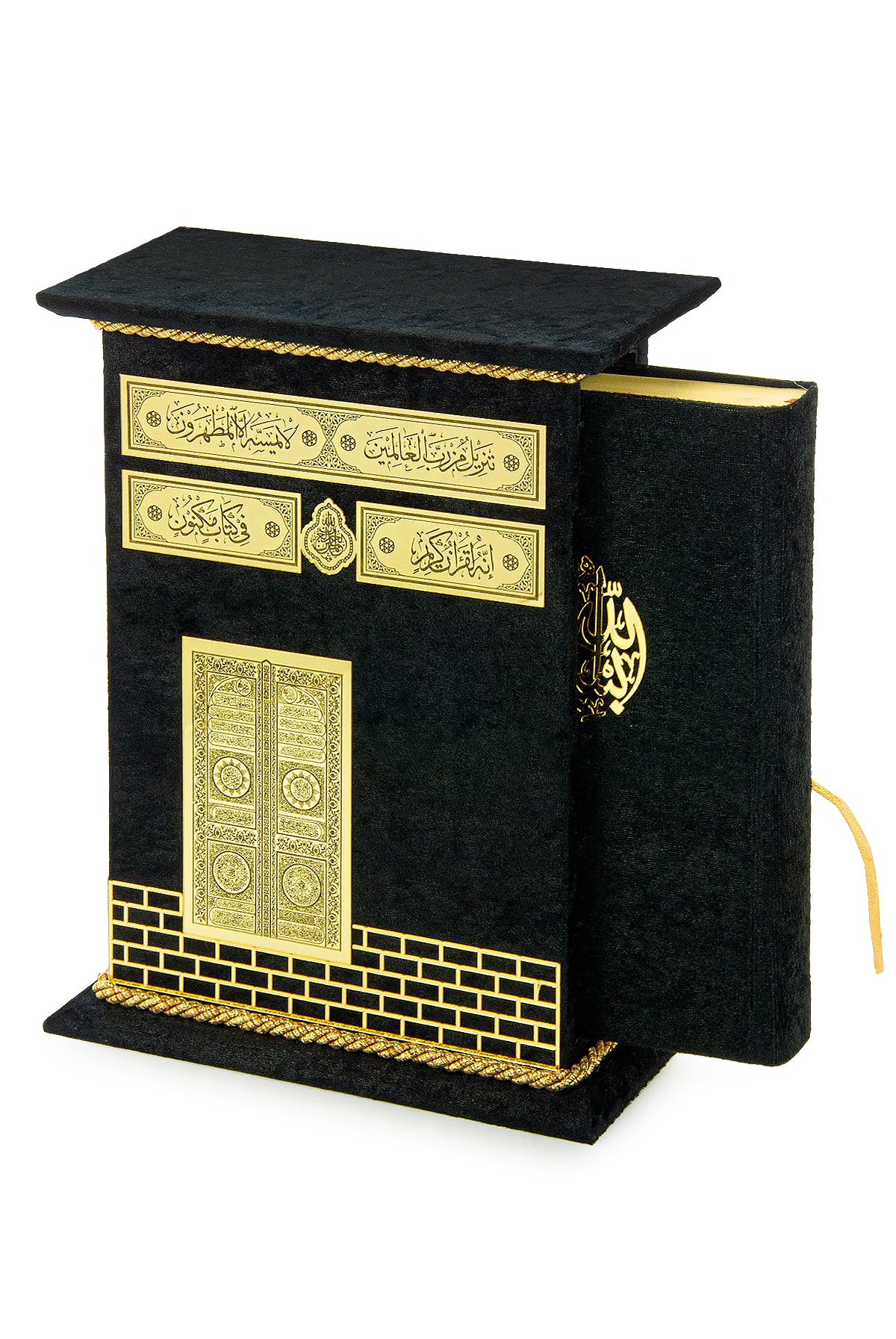 Ihvan Online Black The Holy Qur'an, Book Of Quran In Arabic With Kaaba Door Design Cover Box, Islam Books, Holy Muslim Book Quran, Perfect Islamic Ramadan Eid Gifts,