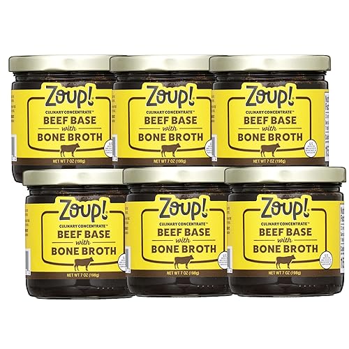 Zoup! Bueno, realmente bueno concentrado culinario de caldo de hueso de res, paquete de 6, 7 onzas cada uno