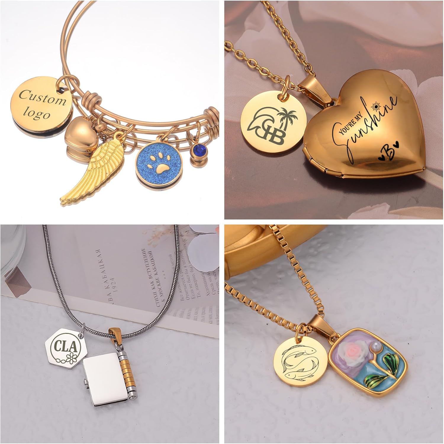 MeiceM 20-100 PCS Custom Charm,Metal Oval rectangle charm,engraved stainless steel charms Text/Logo,DIY Craft Bracelet pendants,Jewelry making - Image 4