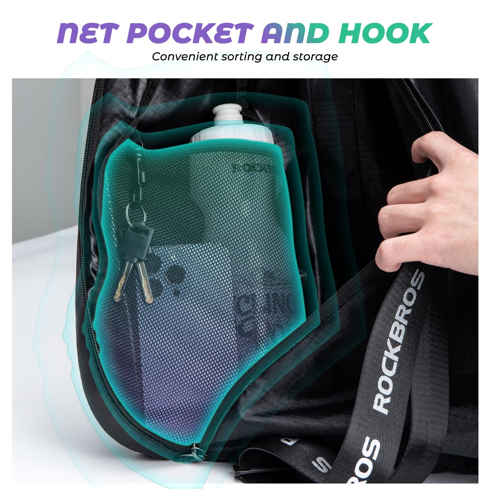 ROCKBROS Borsa da Portacasco Moto, Borsa per Casco Bici, Zaino Sportivo Portatile, Sacca Porta Casco, Universale per Casco moto bicicletta Sci, Basket, Calcio, Grande Capacità