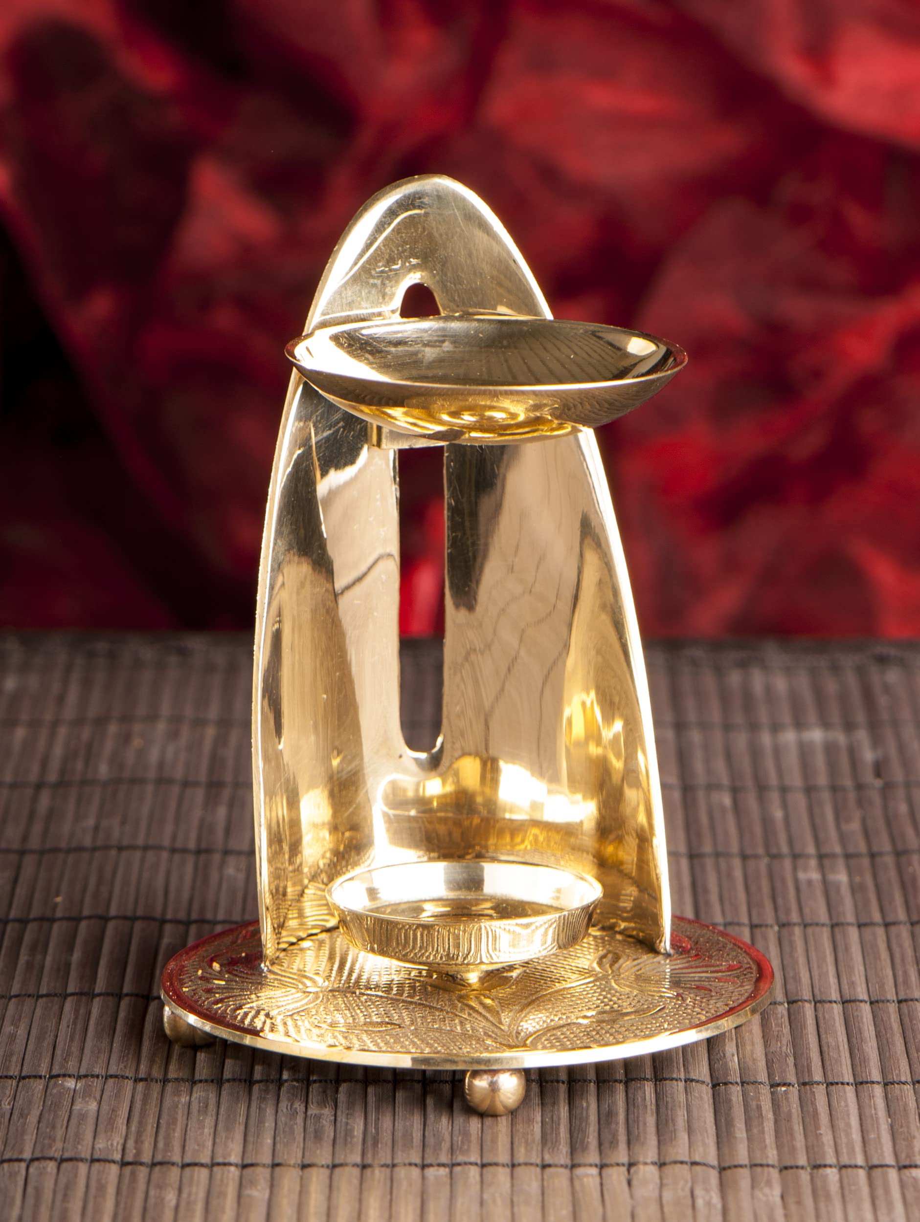 Bruciatore Di Incenso NKlaus In Ottone Deco 7547 - Design Con Setaccio