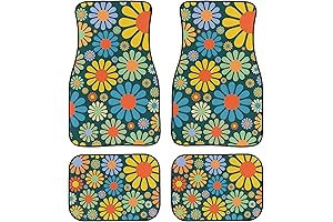 Cute Flower Patterns - Colorful Hippie Car Mats Set of 4