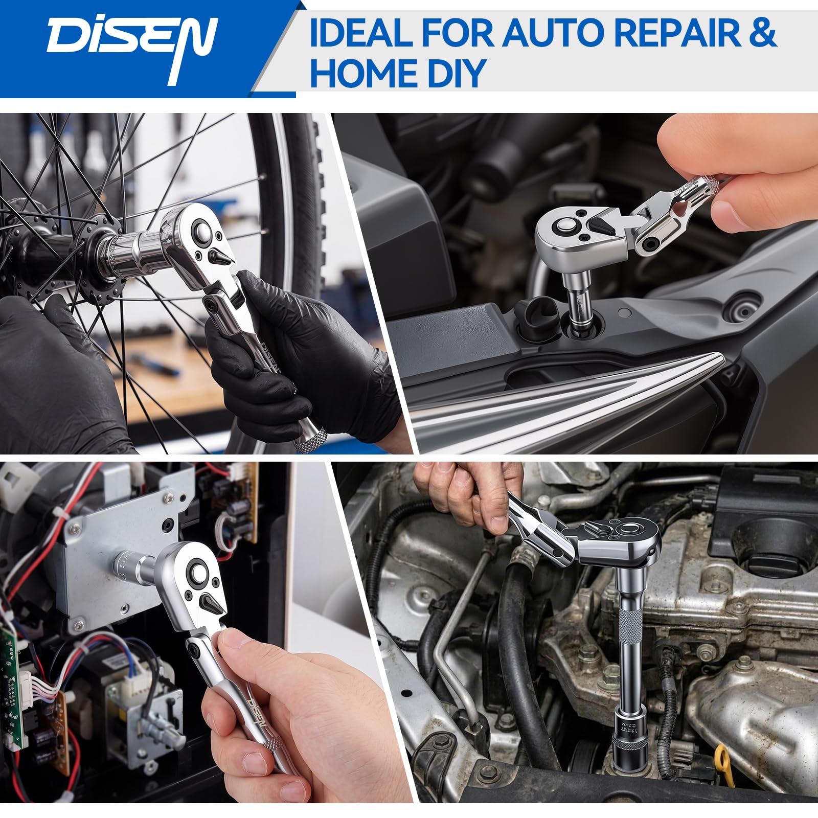 DISEN 6-Piece Stubby Ratchet Set - Compact & Powerful -7