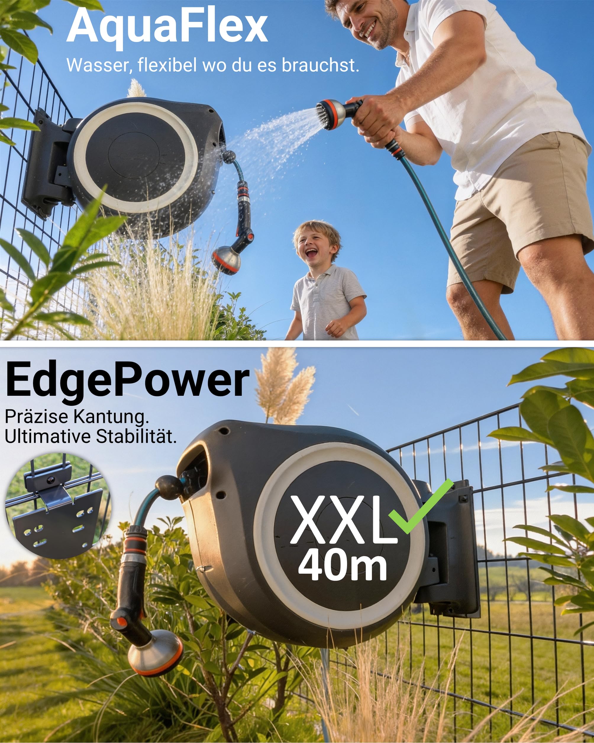 Schlauchbox Halterung für Doppelstabmattenzaun – universal Kompatibel mit Schlauchboxen & Schlauchtrommeln – Halter zur Zaunmontage, witterungsbeständig & pulverbeschichtet Anthrazit – SPLYZER®