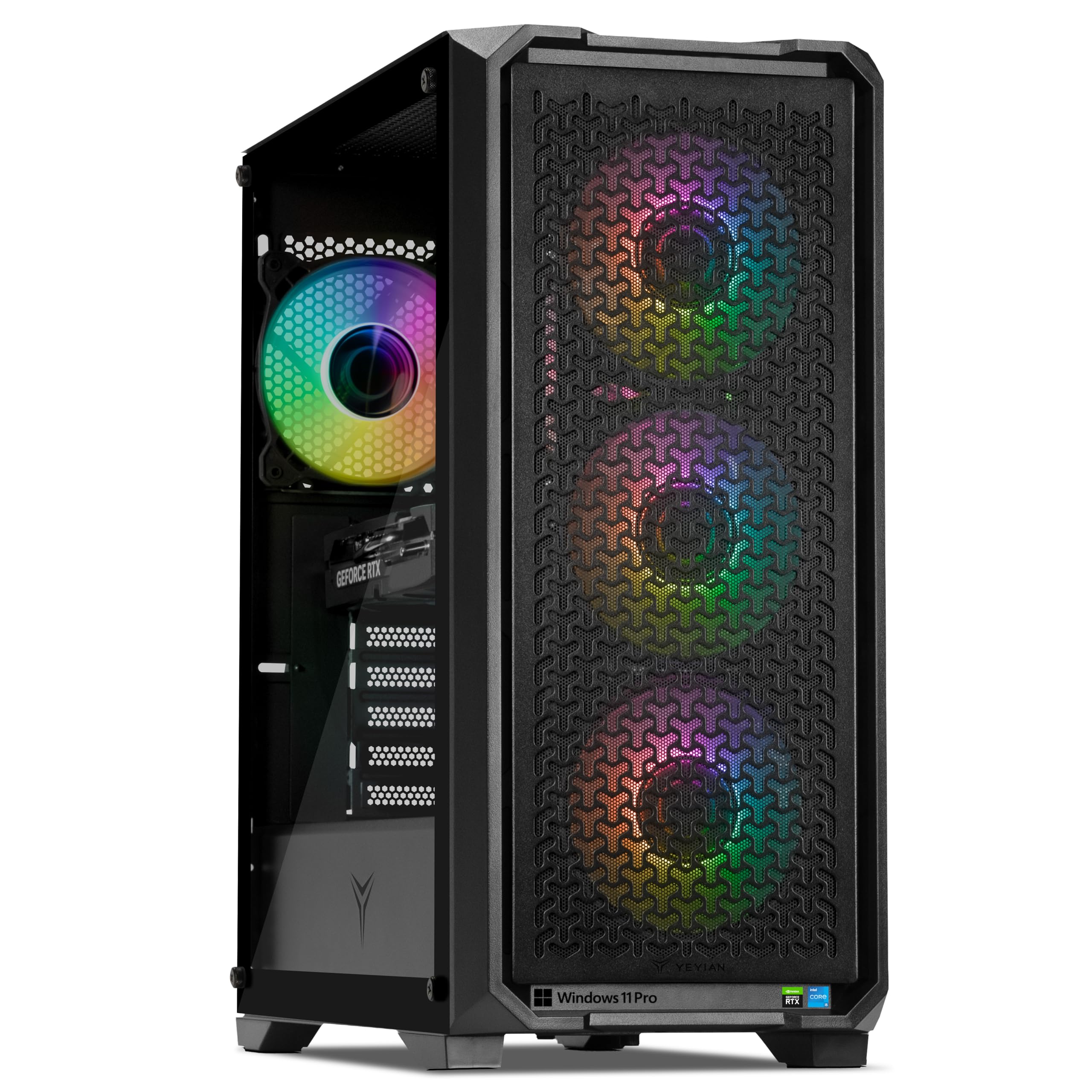 YEYIAN Gaming PC VaultESP | Intel i5-14400F 10-Core (4.7GHz Turbo) | NVIDIA RTX 5060 8GB GDDR7 | 32GB DDR5 6000MHz | 1TB NVMe SSD Gen4 | Windows 11 Pro