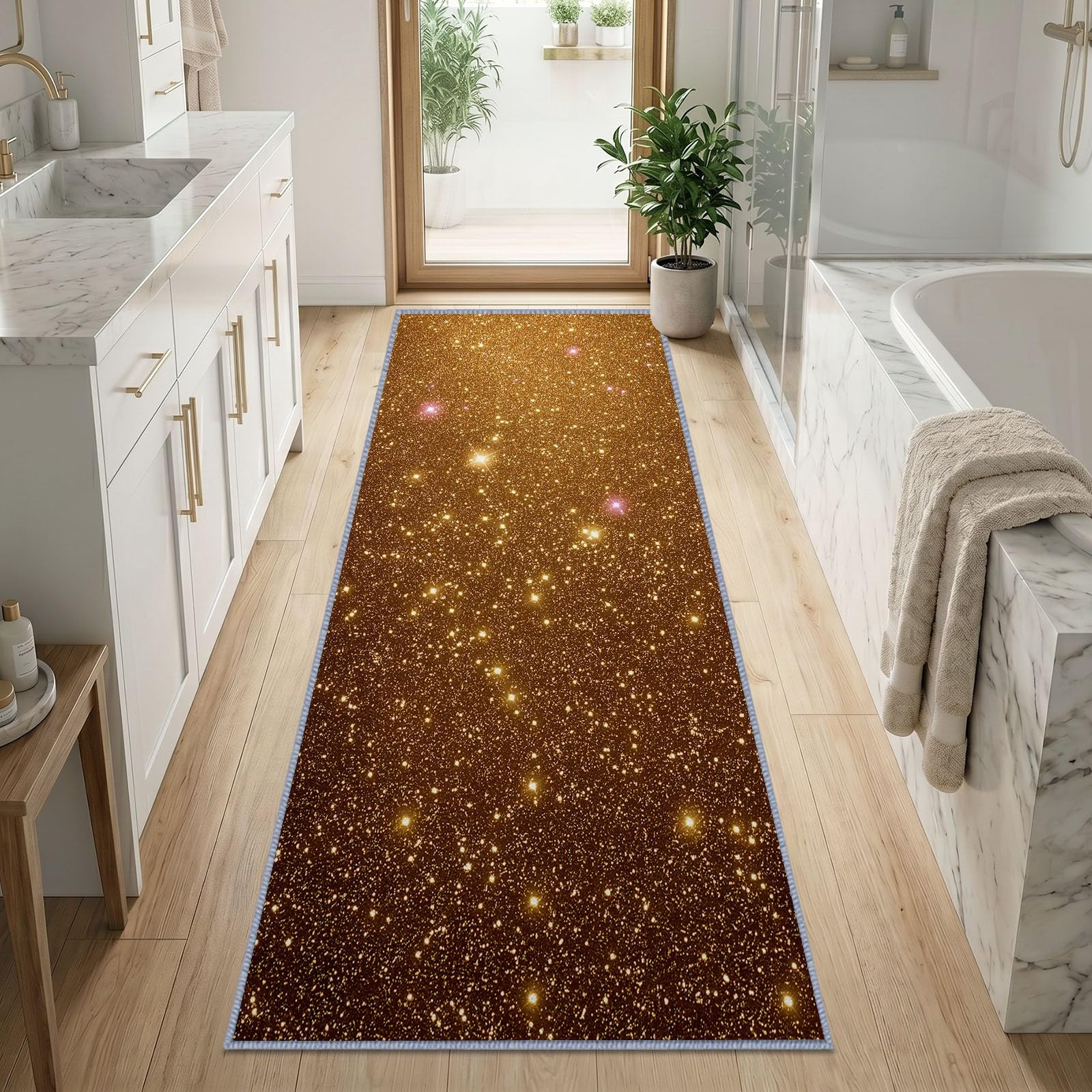 Alfombra moderna de lujo, antideslizante, 80 x 300 cm
