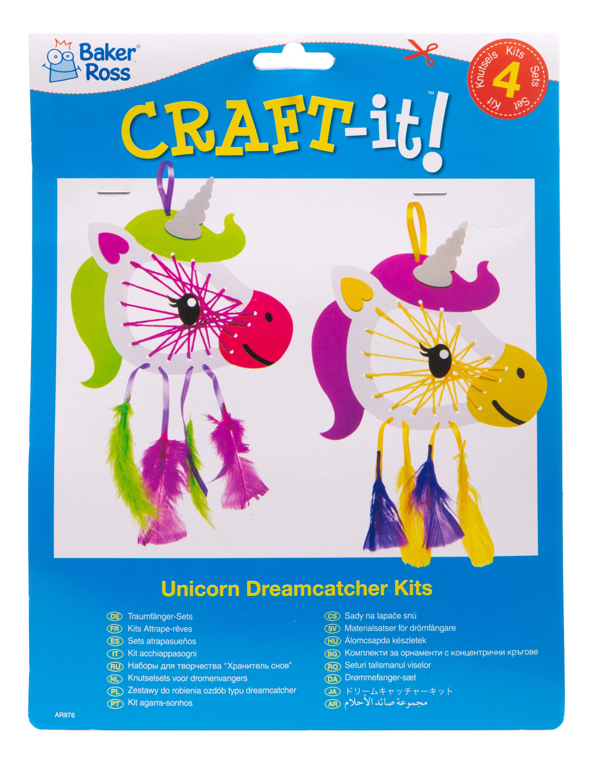 Baker Ross – Kit Acchiappasogni Unicorno 4 Pezzi – Attività Creativa Per Bambini Fai Da Te – Ideale Per Feste E Regali - 3