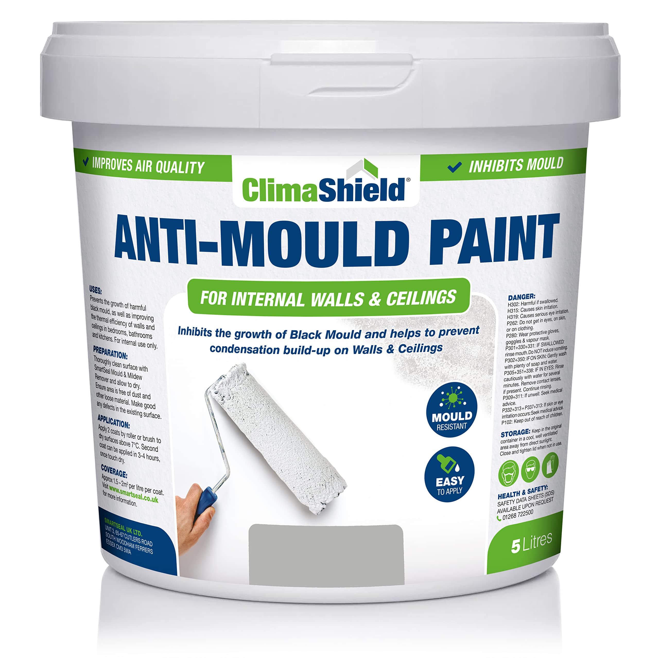Smartseal Pale Slate Dark Grey Anti Mould Paint 5L