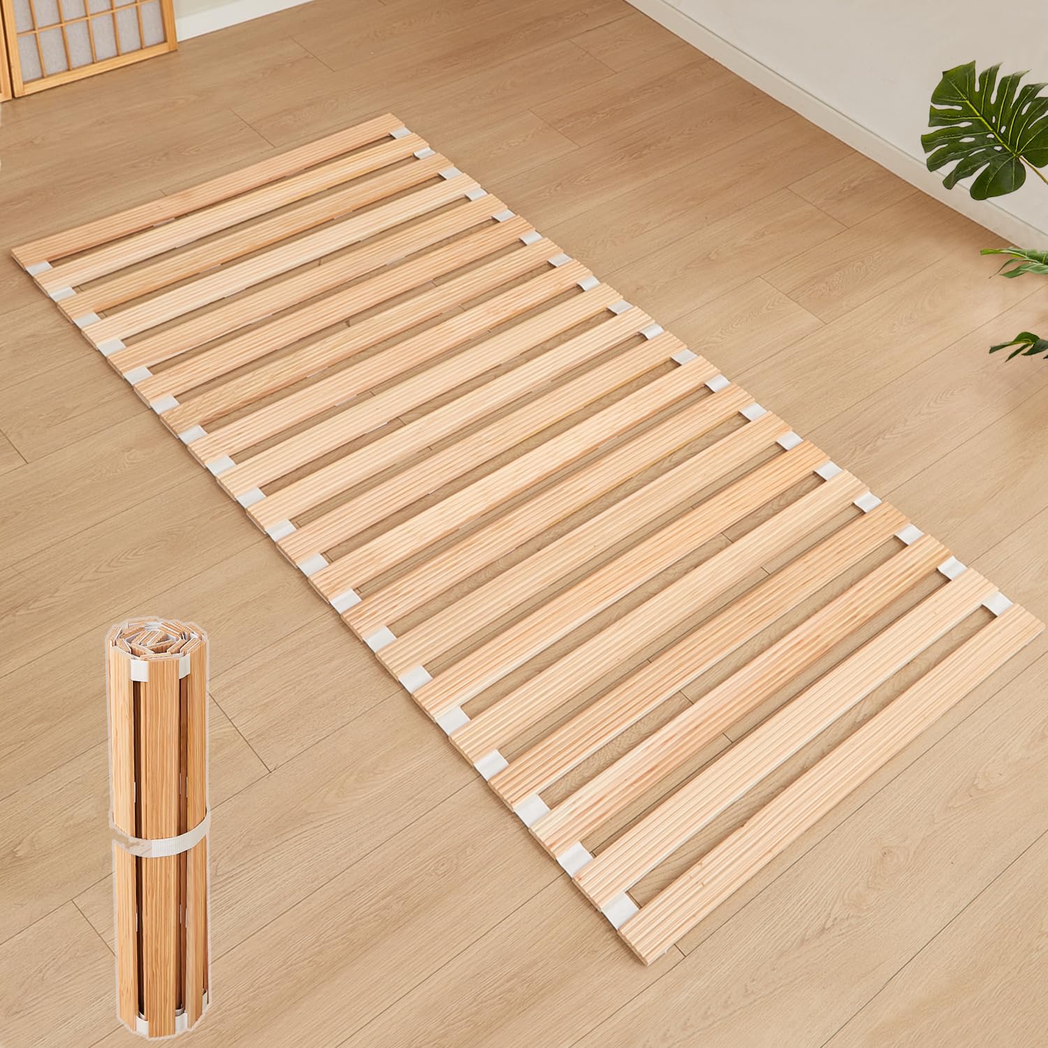 【Amazon購入】良木久印 折りたたみ すのこベッド セミダブル 国産杉 Amazon｜良木久印 すのこベッド セミダブル すのこ ロール スノコ