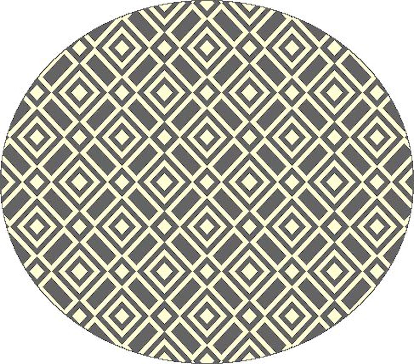 SrS Rugs® Round Circle Large Small Living Room Mat Rug 13 Designs 3 Sizes (Grey Diamonds, 120cm Circle) — image 1