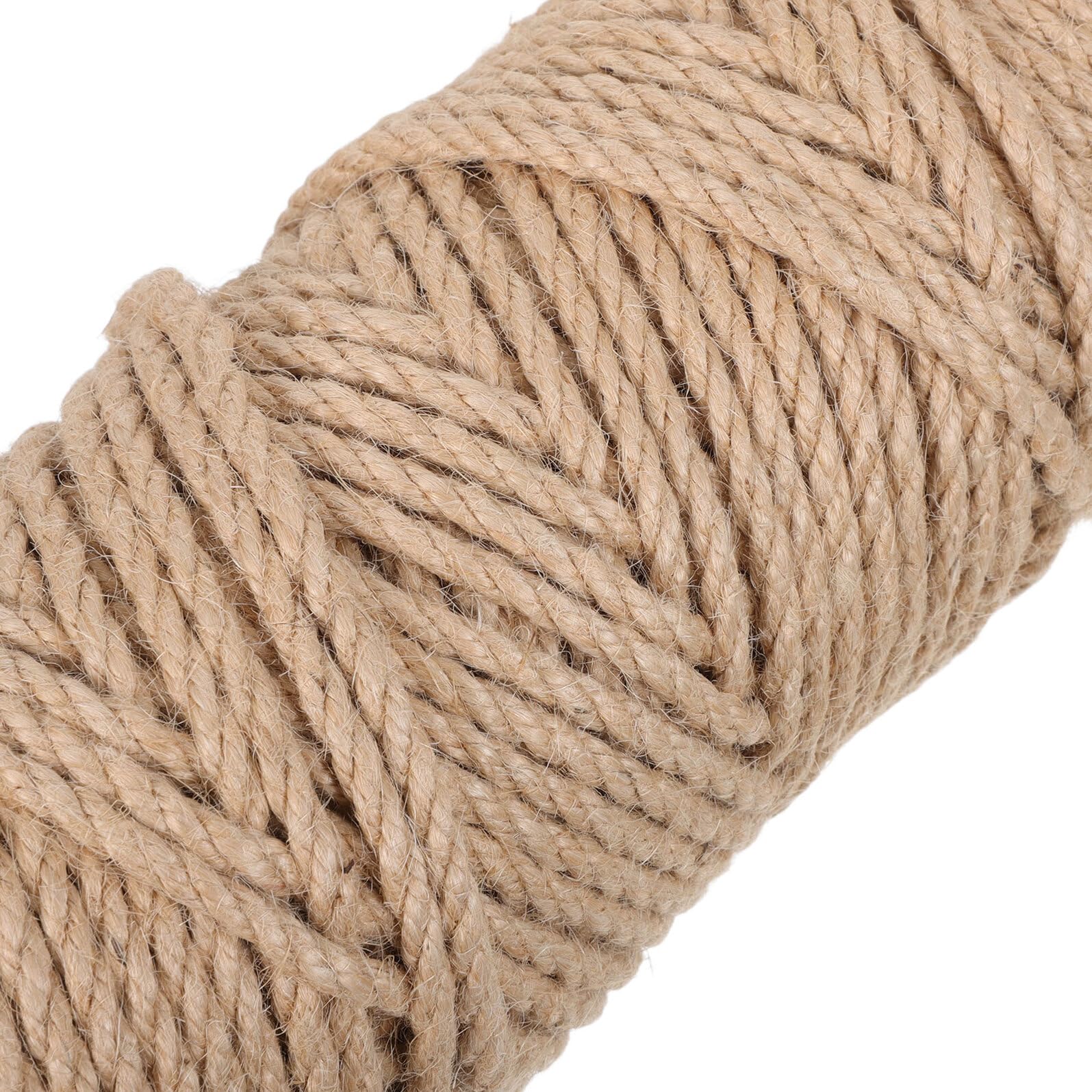 Geflochtenes Hanfseil 2 Rollen Khaki, Heavy Duty, Verhedderungsfrei | Naturfaser für Verpackungen, Professionelle Bastelprojekte, Minimalistischer Rustikaler Stil, Selbstgemacht Enthusiasten