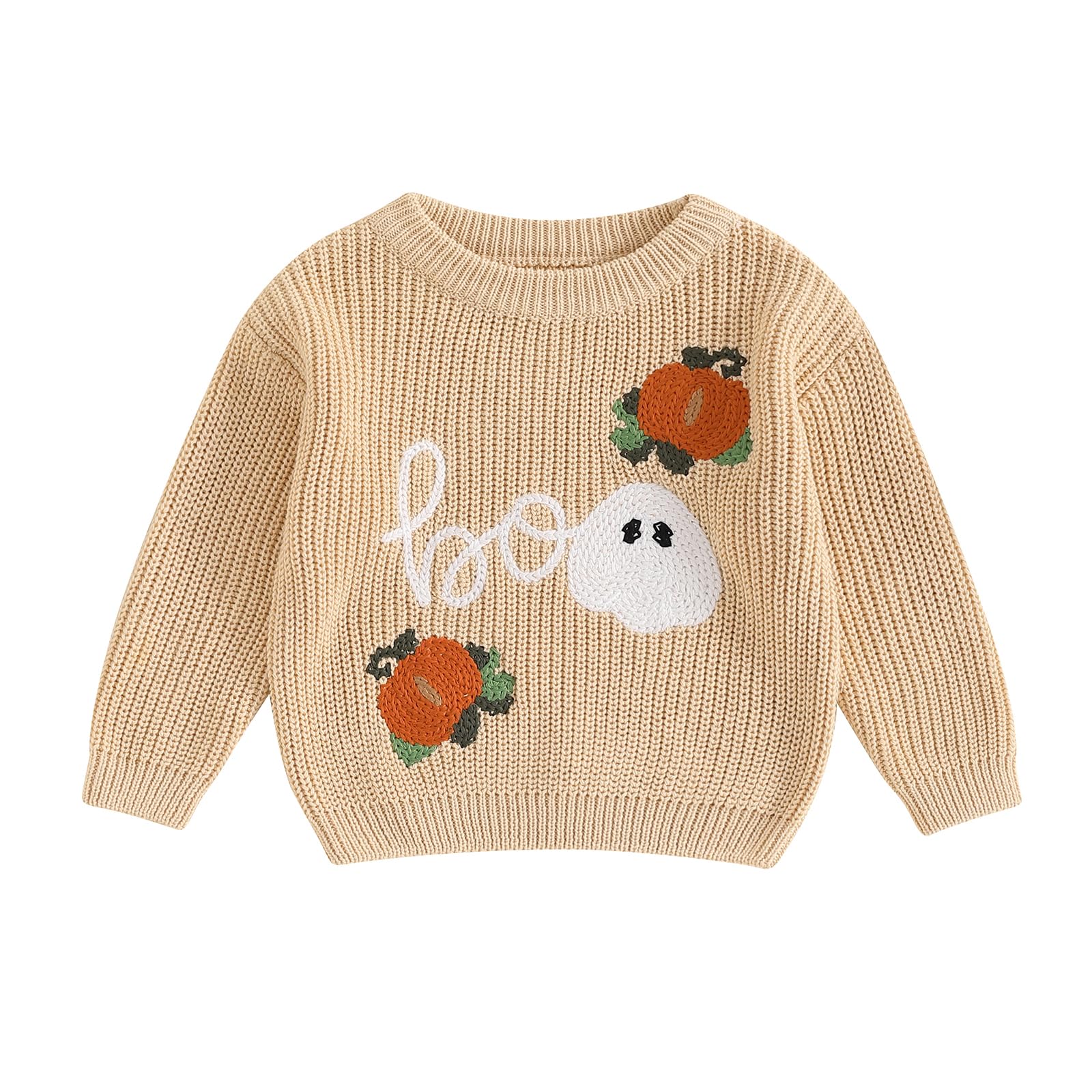 LSFYSZD Toddler Baby Girls Boys Halloween Pumpkin Sweaters Long Sleeve Crew Neck Winter Warm Knitwear Pullover Jumpers Top — view 20