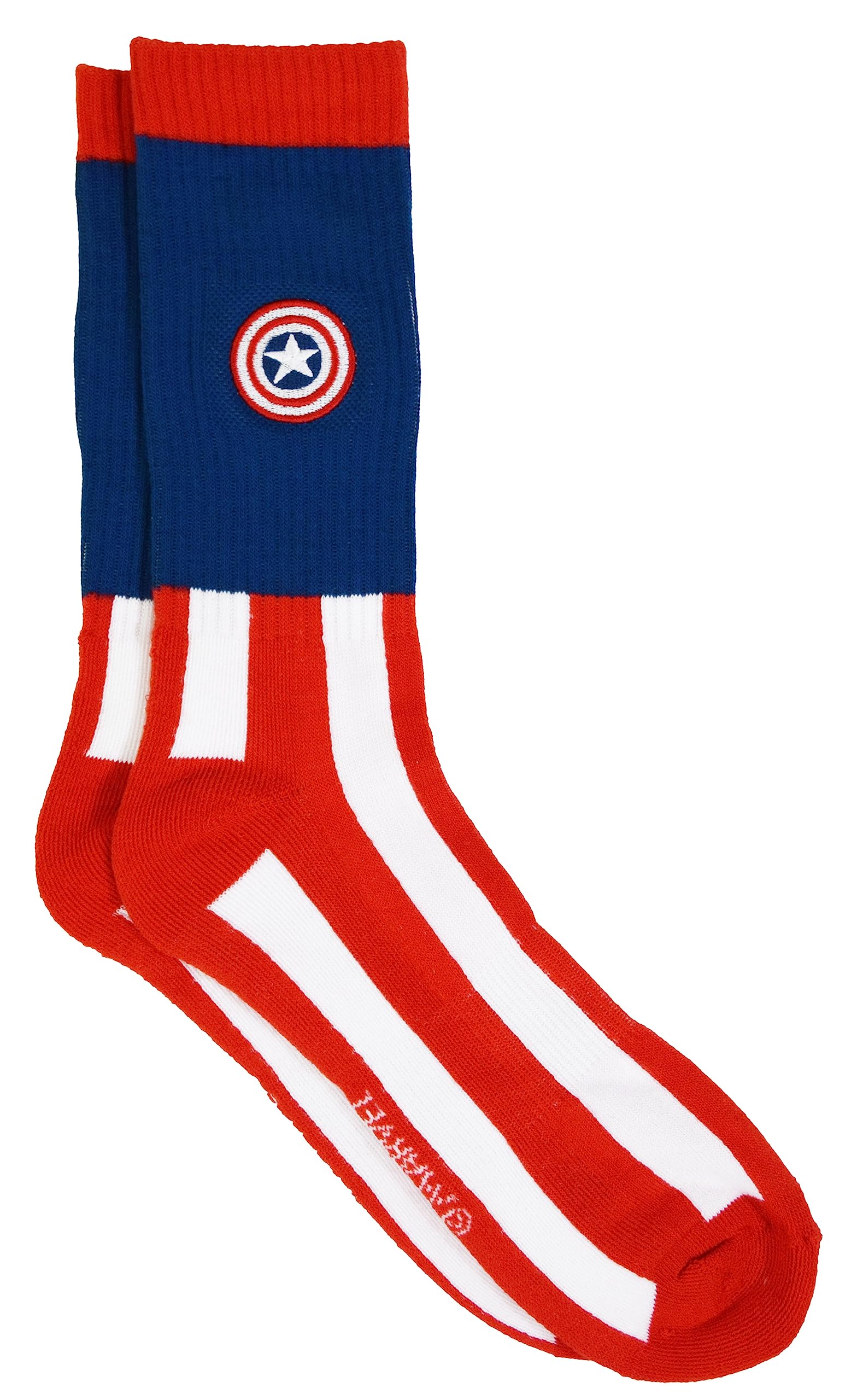 Captain America Marvel Comics Men's Pack Athletic Crew Socks, Multi, Large