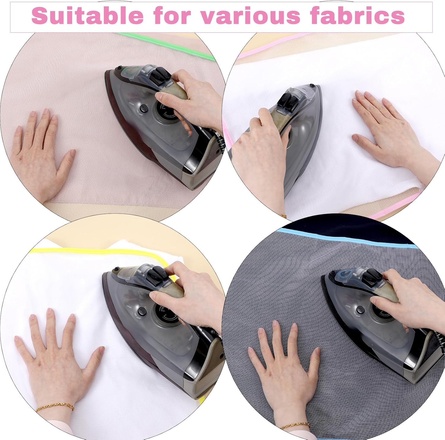 CIATBYYJ 4Pcs Ironing Scorch Mesh Cloth Protective, Protective Ironing Pressing Pad, Ironings Cloth to Protect Clothes for Sewing and Ironings Fabric Protector Tool
