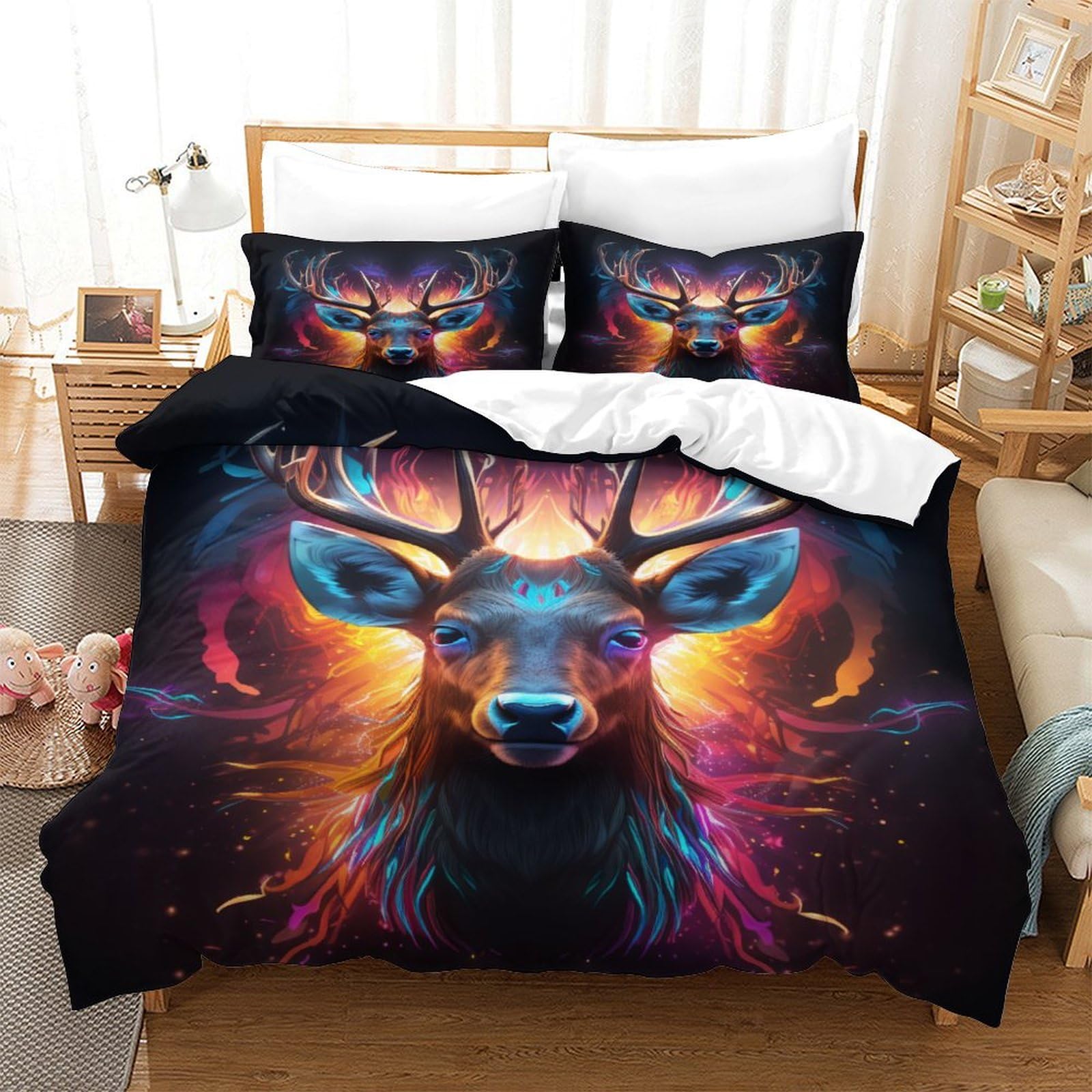 Stampato in 3D Pronipote tibetano Copertina Stampata Microfibra Disegnata Biancheria Da Letto Ipoallergenico Set 3 Pezzi,Double（200x200cm）, Per Ragazzi Adulti