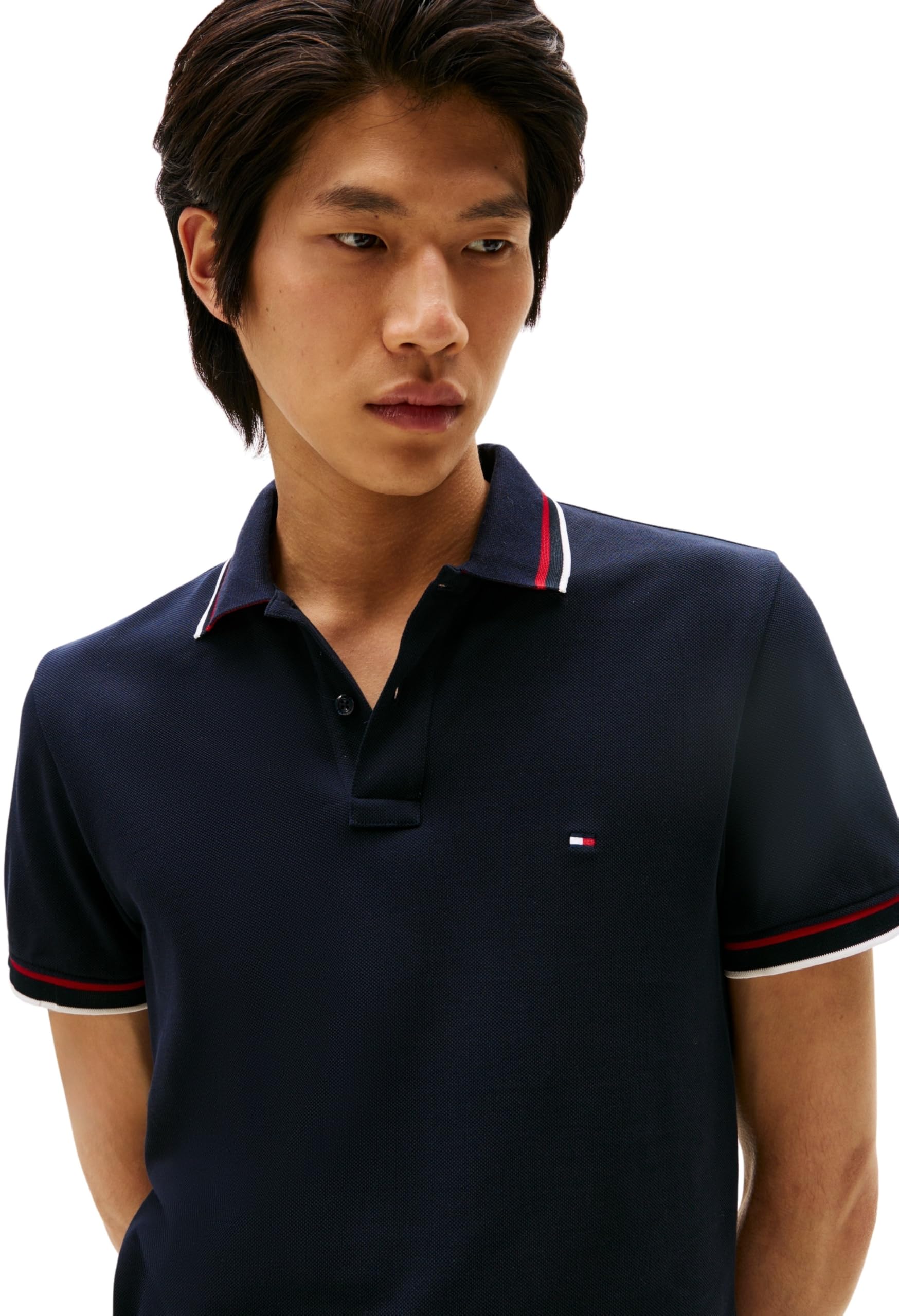 Tommy Hilfiger Herren Poloshirt Kurzarm Cuff Interest Slim Fit