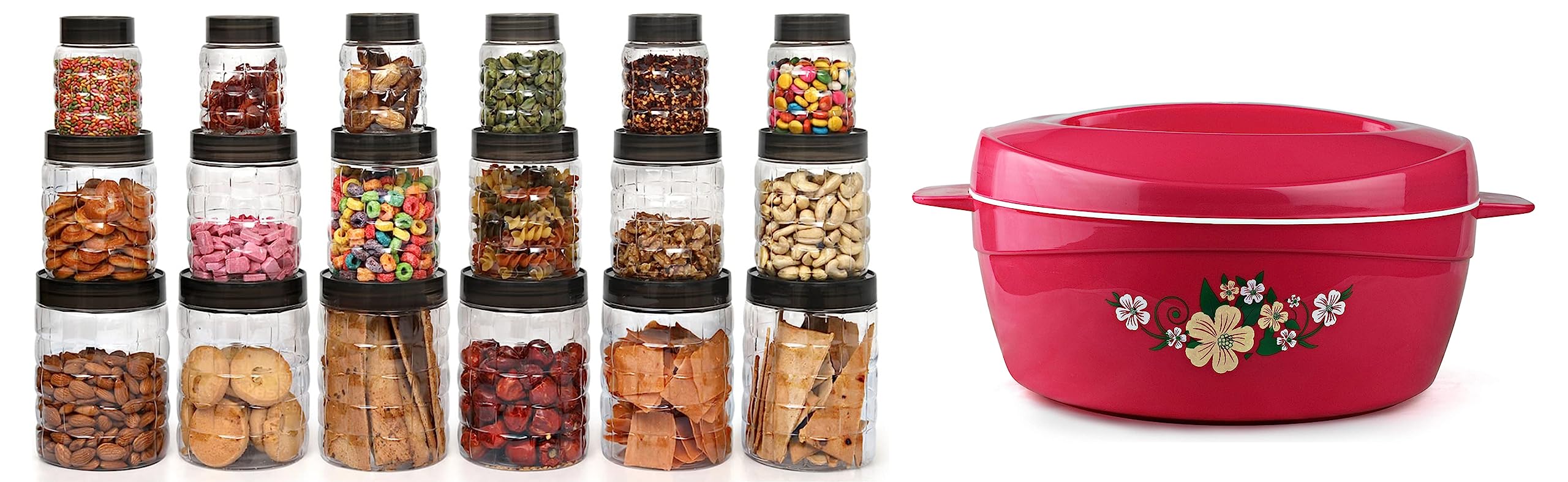 Buy Cello Roti Plus Plastic Casserole with Lid, 2 Liters, Pink,Floral ...