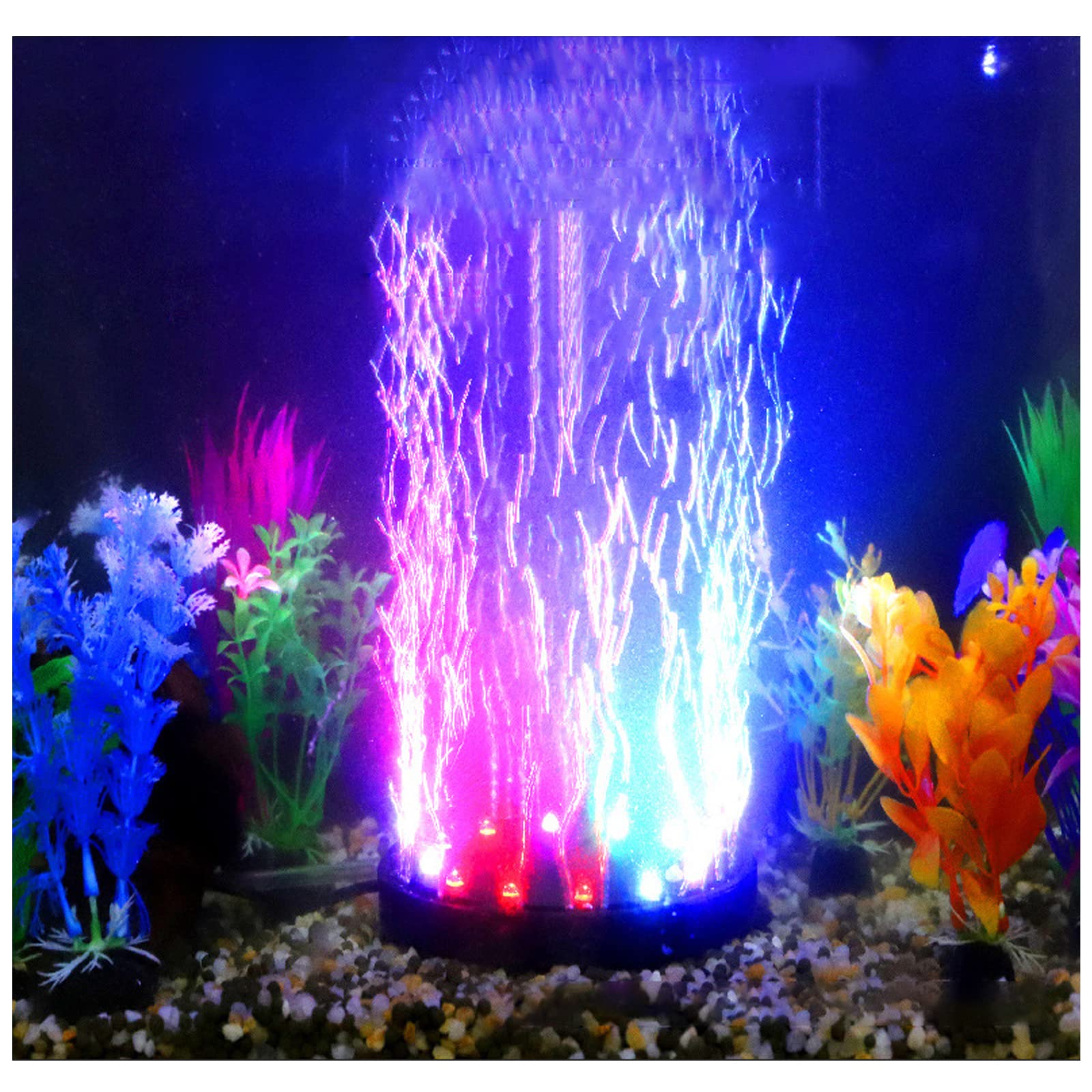 4.92 inch 12 LEDs Fish Tank Light, Bubbler Stone, LED Aquarium Lights, Air Stone Disk