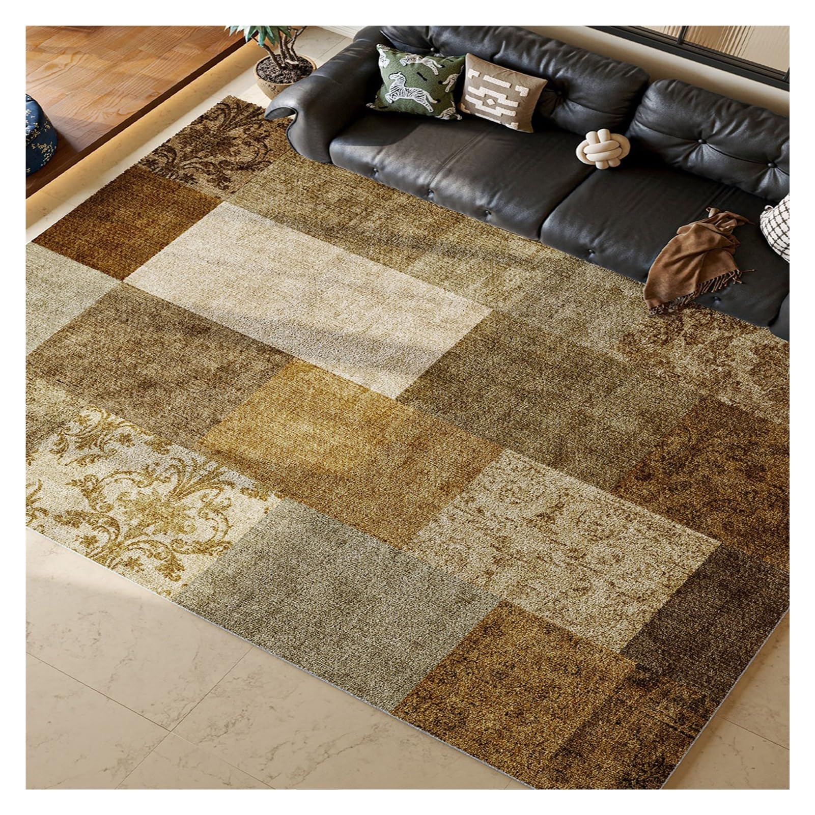 Tapis à poils courts vintage antidérapant anti-glisse 200x250