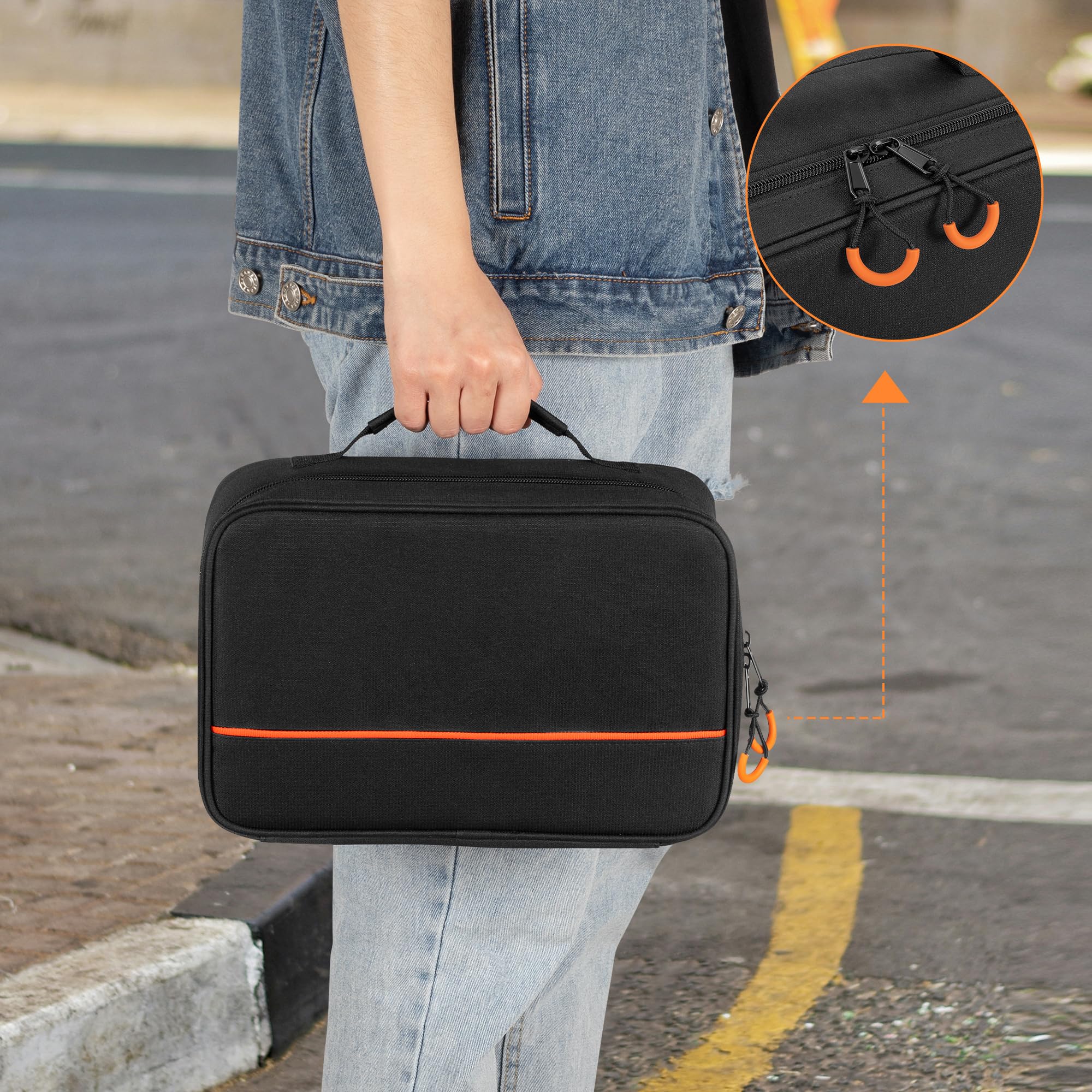 PGmoon Étui de Transport pour Microphone sans Fil à 3 Emplacements, Sac de Rangement pour Microphone Adapté à 3 Microphones Système Jusqu'à 11", Étui pour Micro Portable pour Le Chant, Le Karaoké
