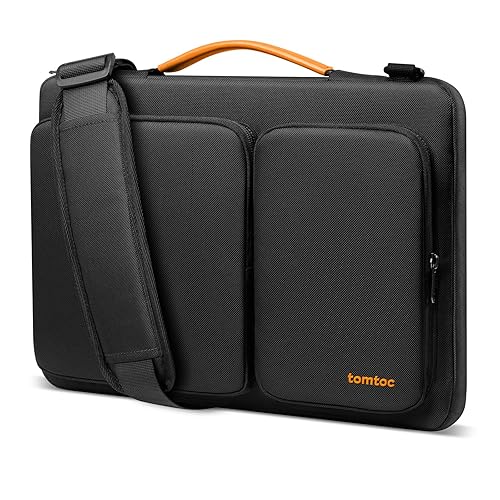 tomtoc 360° Protective Laptop Shoulder Bag for 15.6-16.2 Inch Laptop, Fit Acer Aspire 3/5/7, HP Pavilion 15.6, Dell Inspiron/XPS, ASUS ROG/TUF, Lenovo ThinkPad, Water-Resistant Accessory Case
