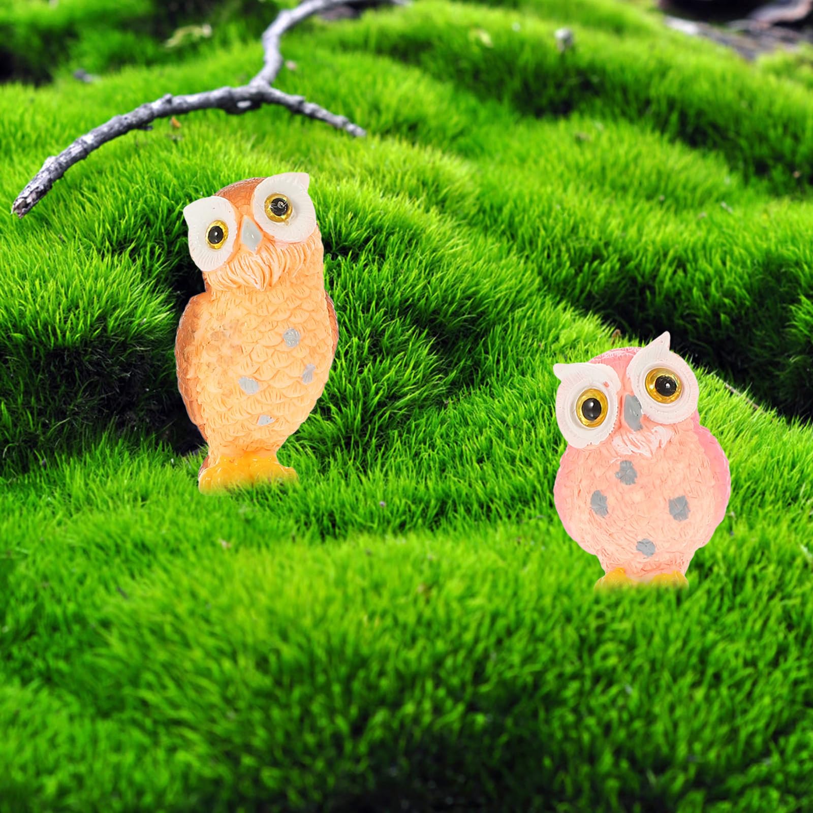 Figuras Decorativas de Búhos en Resina para Decoración de Jardín y Macetas, 7 Piezas Diseño Detallado y Estilo Natural para Decorar Espacios Varios Estilos