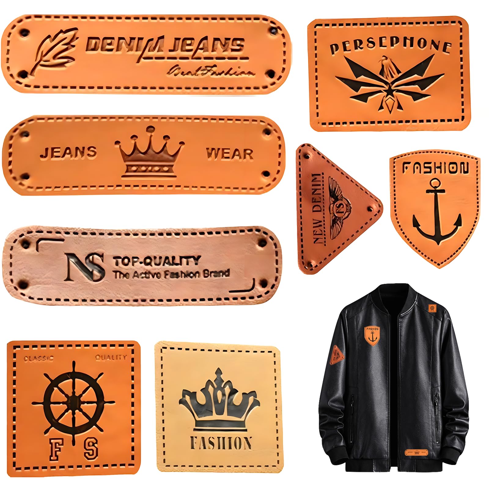 PATIKIL Lot De 50 étiquettes En Cuir Synthétique Faites à La Main En Cuir Synthétique Vierges Avec 2 Trous Pour Articles Faits à La Main, Crochet, Tricot - 85 Mm - Bleu