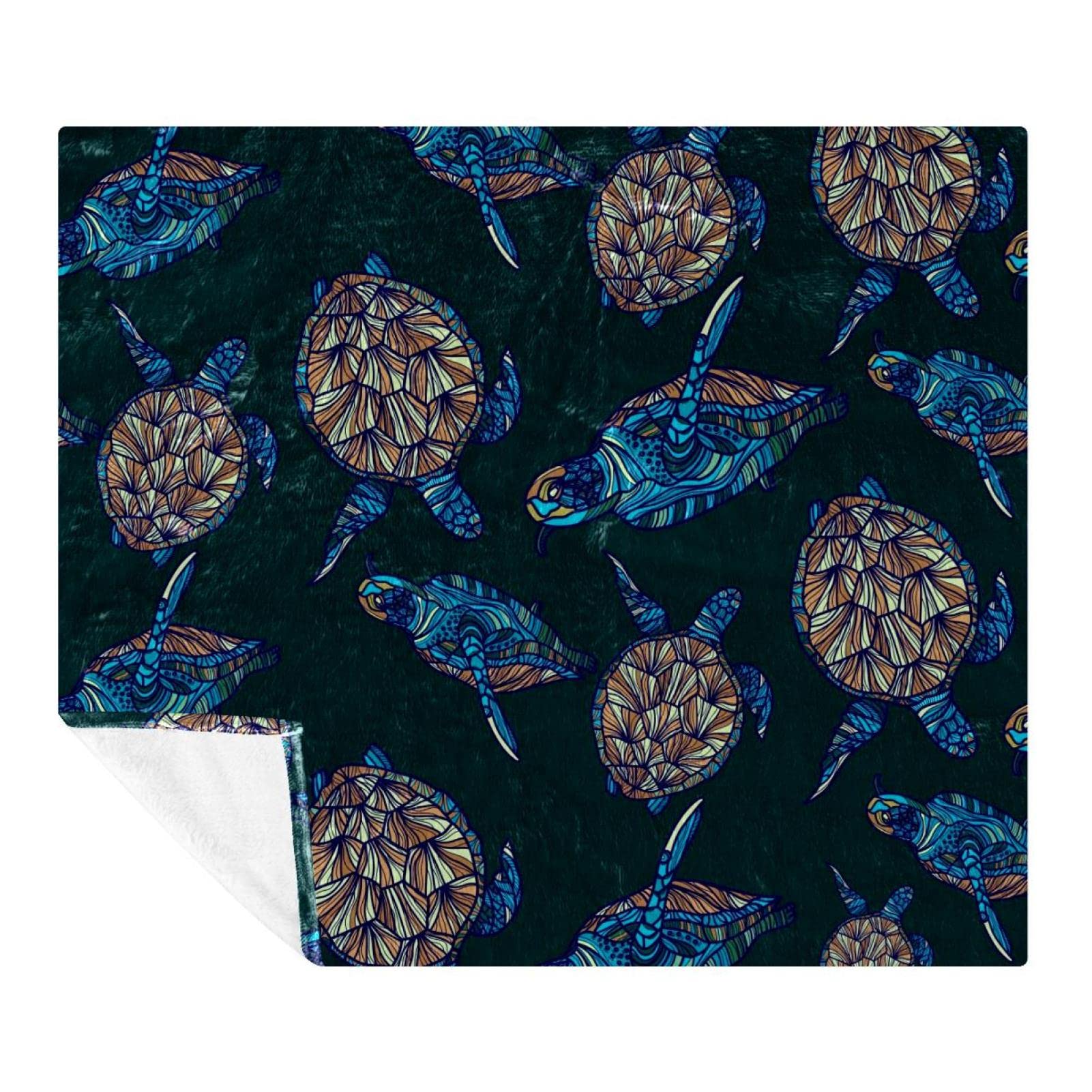 Couverture microfibre polaire supérieure, plaid lit motif tortue doux