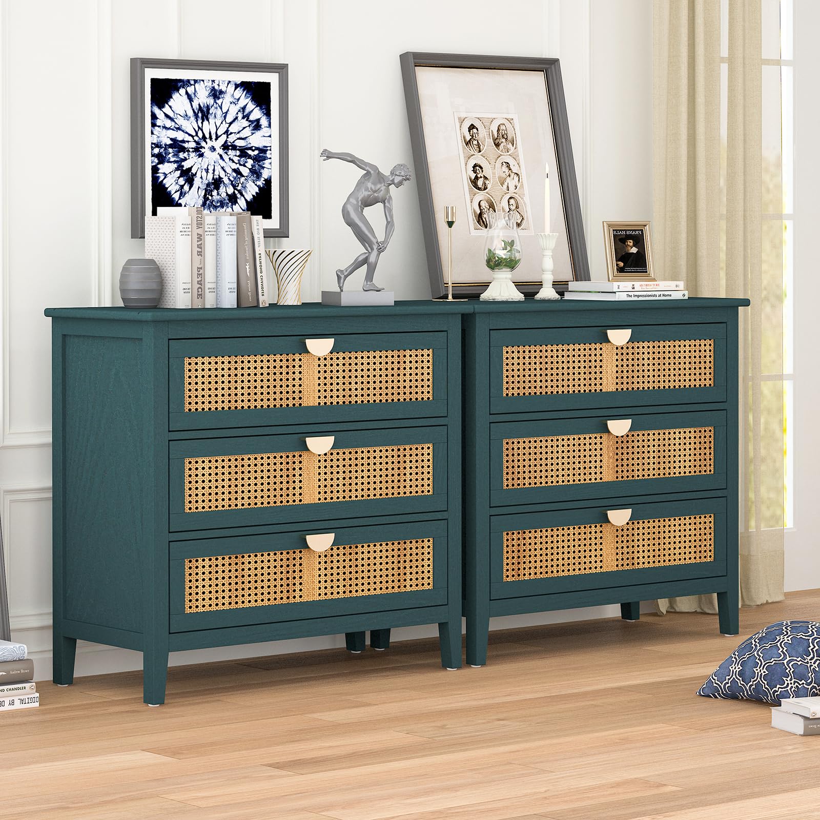 Amazon.com: YHAOWORKS Rattan 3 Drawer Dresser as Sofa Side Table